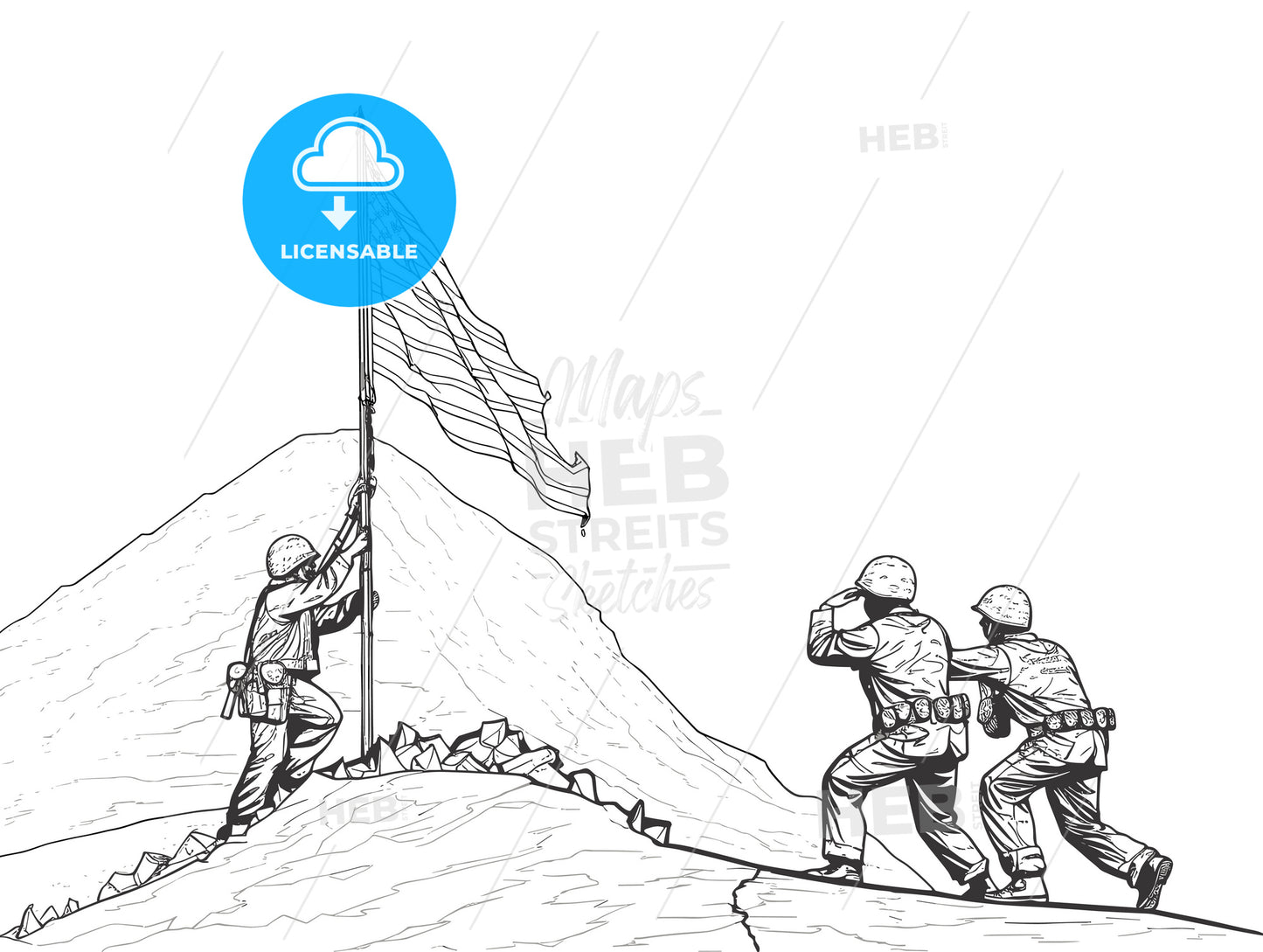 Statue memorial from the picture of the Marine Corps