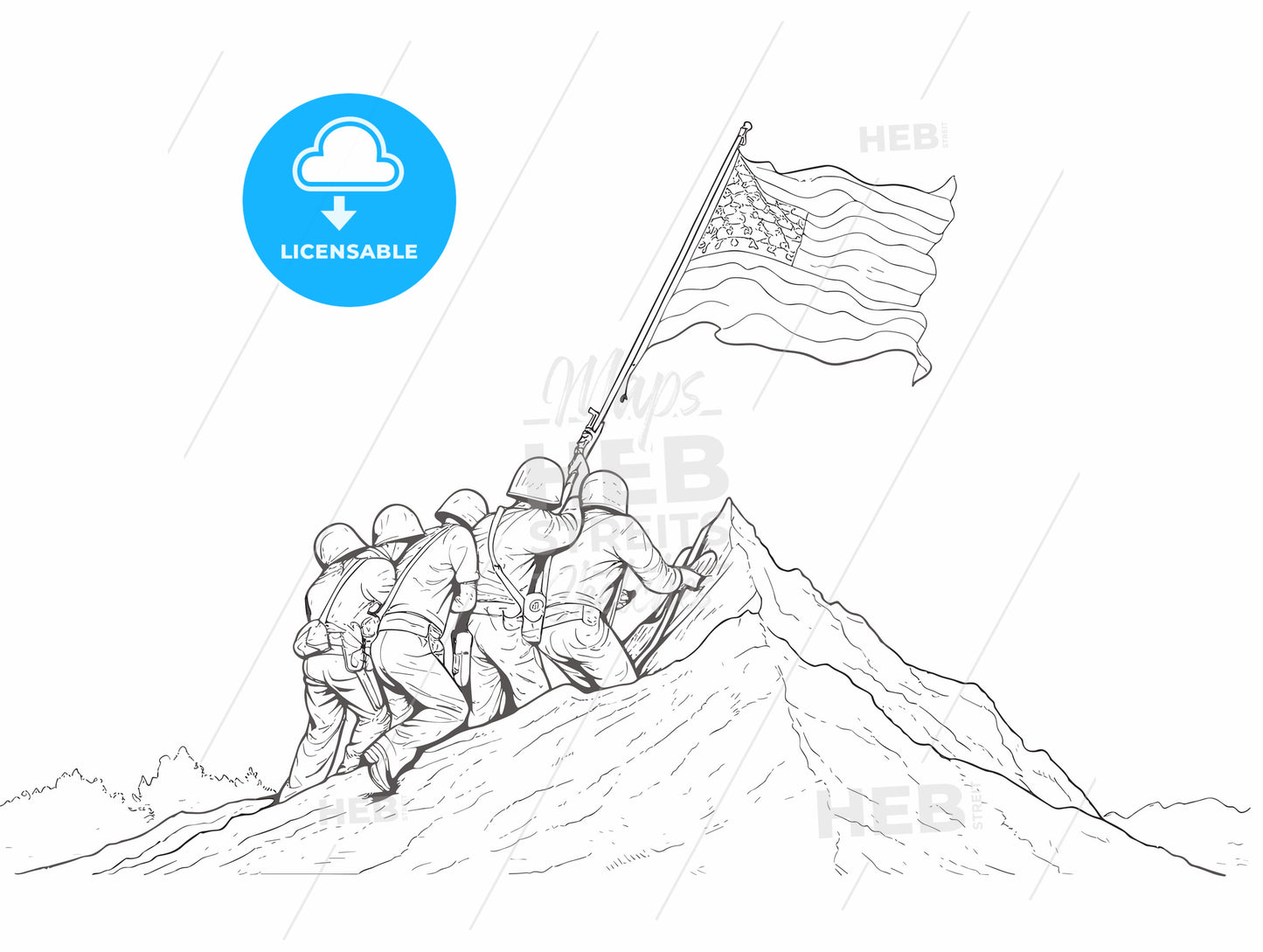 Statue memorial from the picture of the Marine Corps