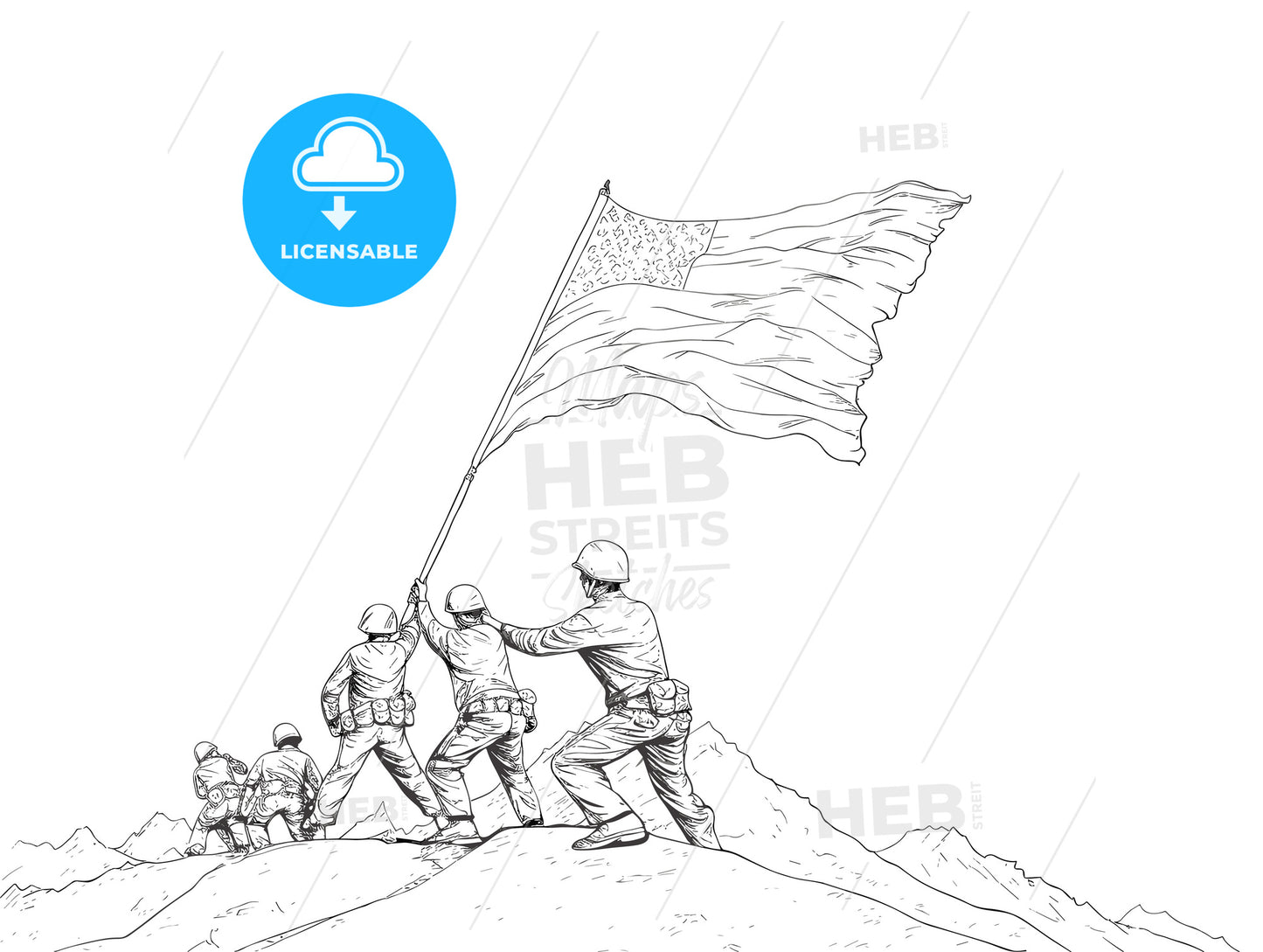 Statue memorial from the picture of the Marine Corps