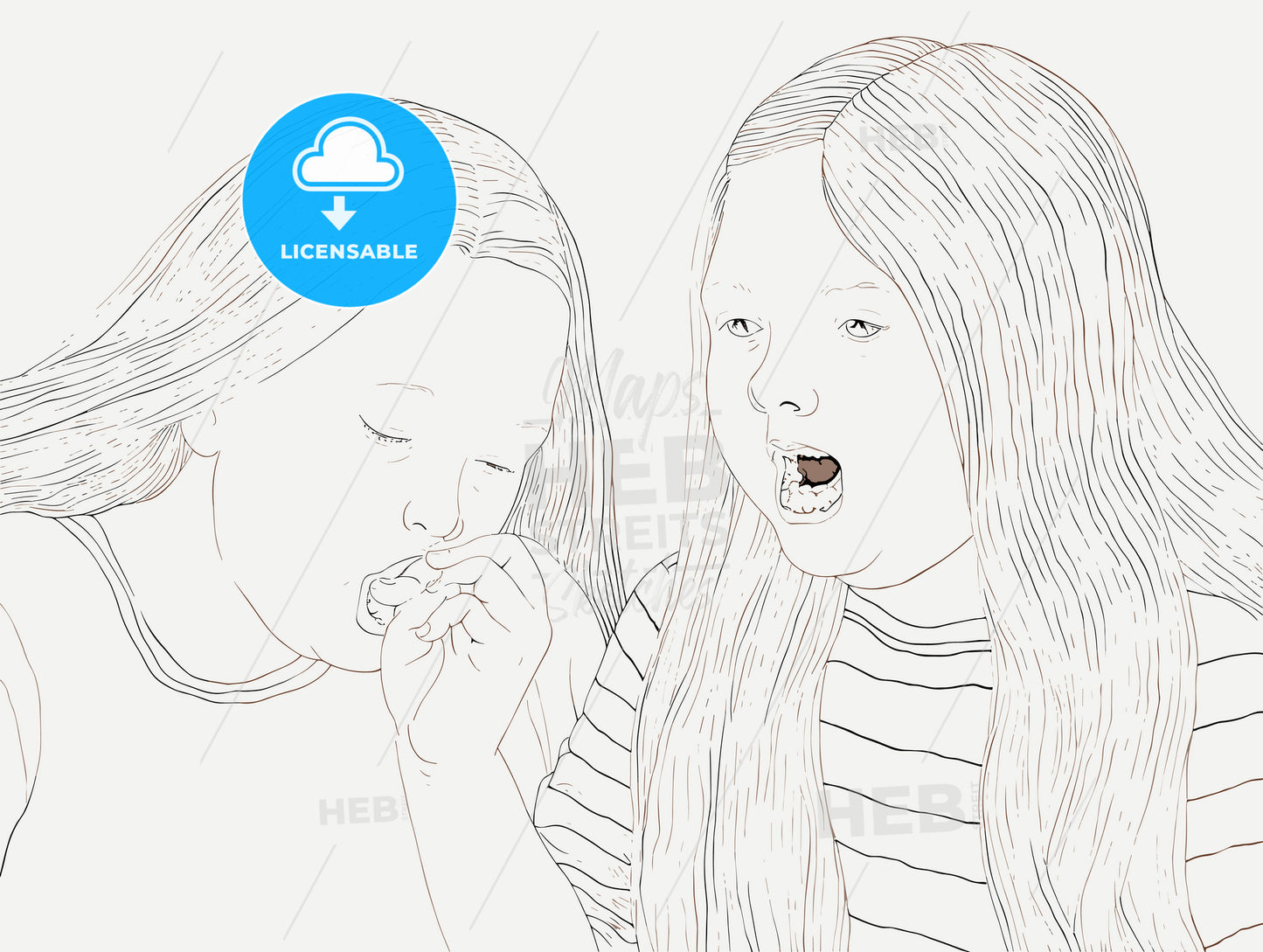 Two pretty girls having fun with candys