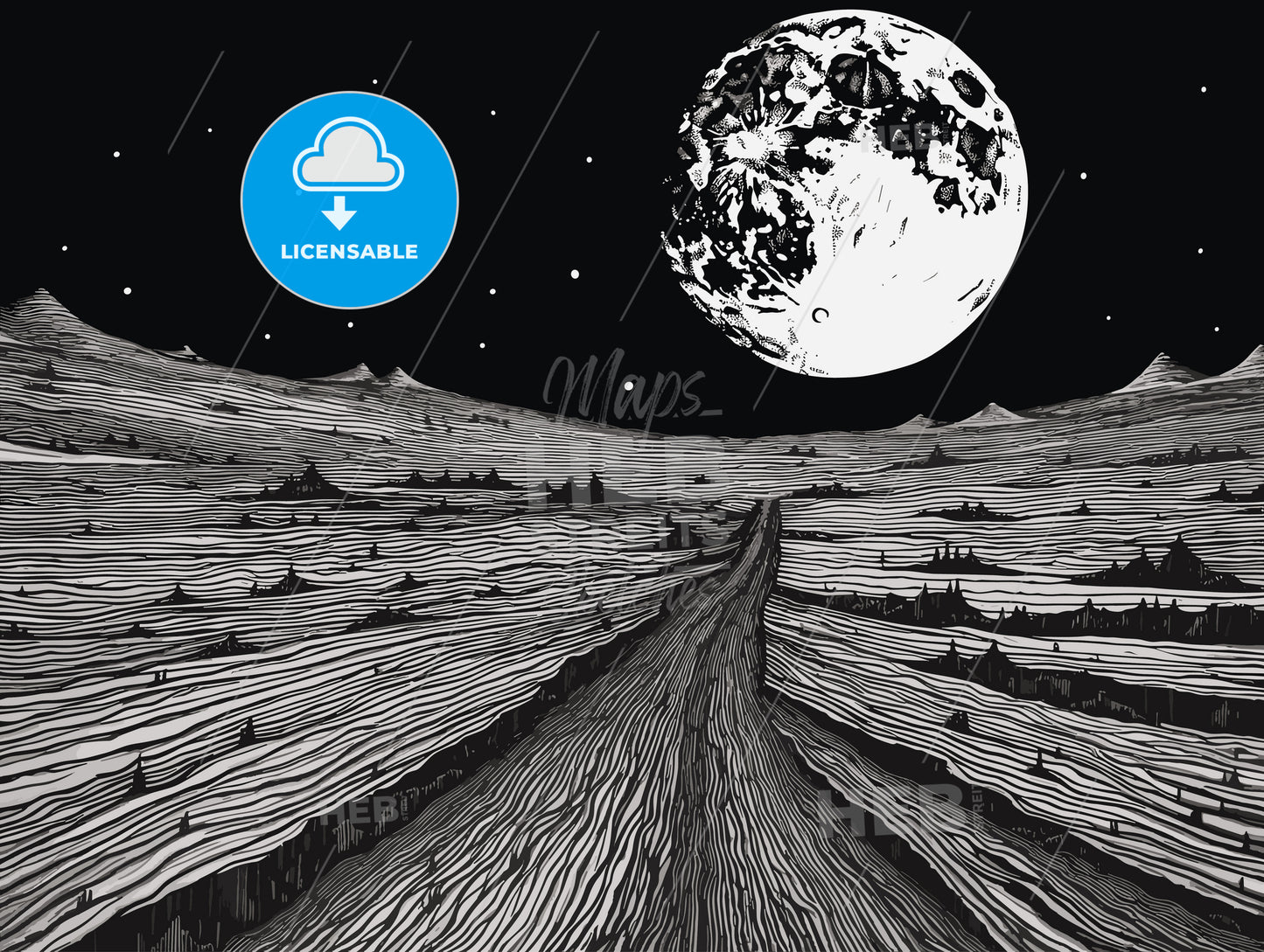 View of the rising Earth seen from the Moon.