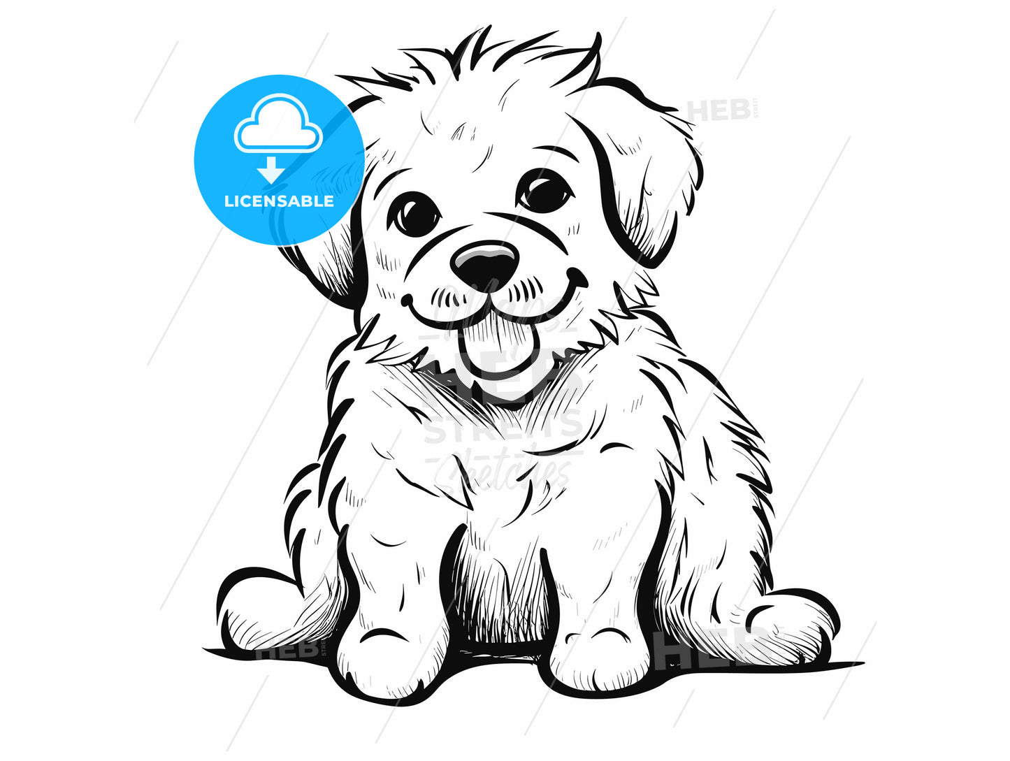 White puppy with smiling face in white background