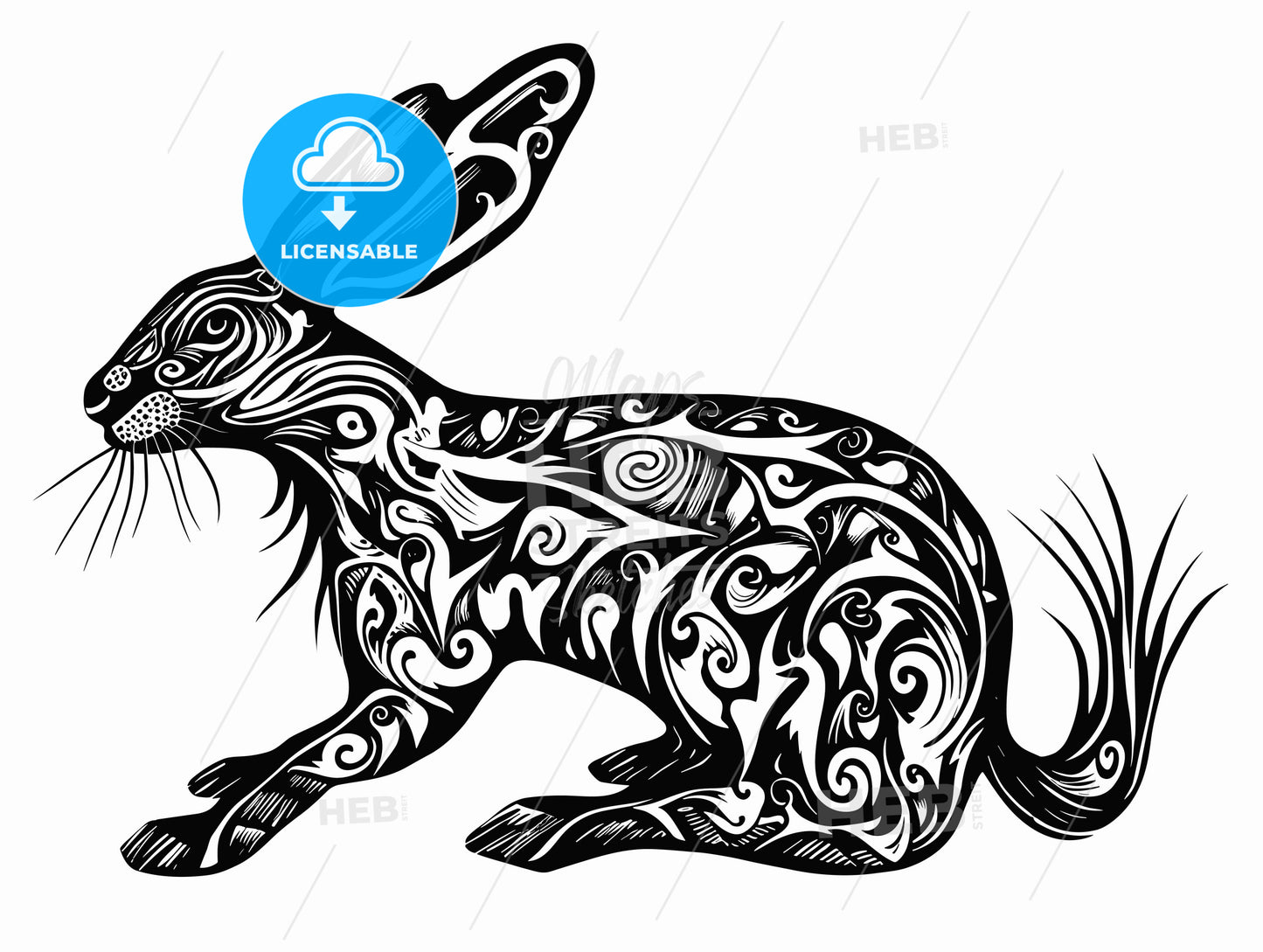 woodcut etching engraving of a hare witchcraft