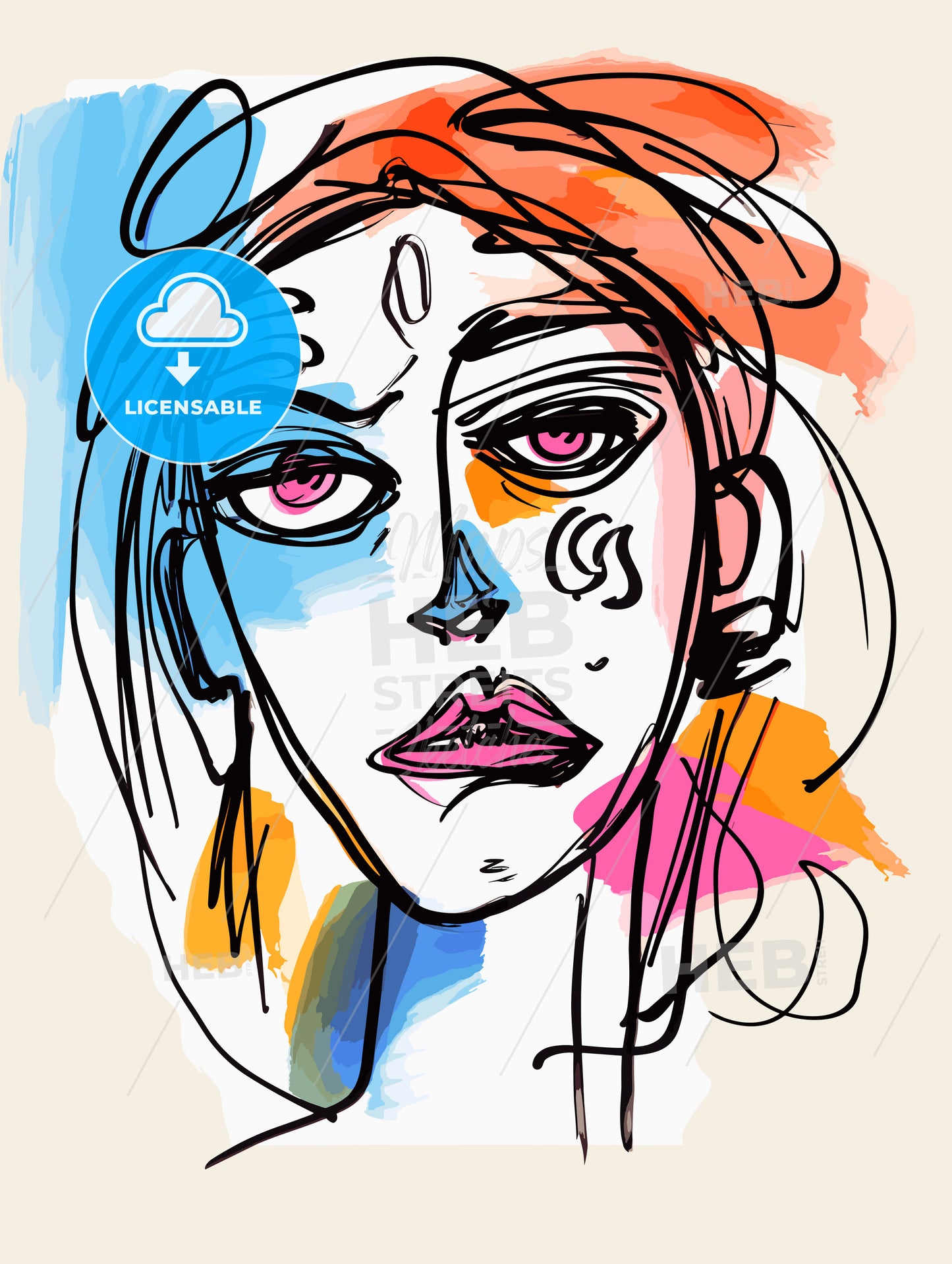 Simple art pen portrait