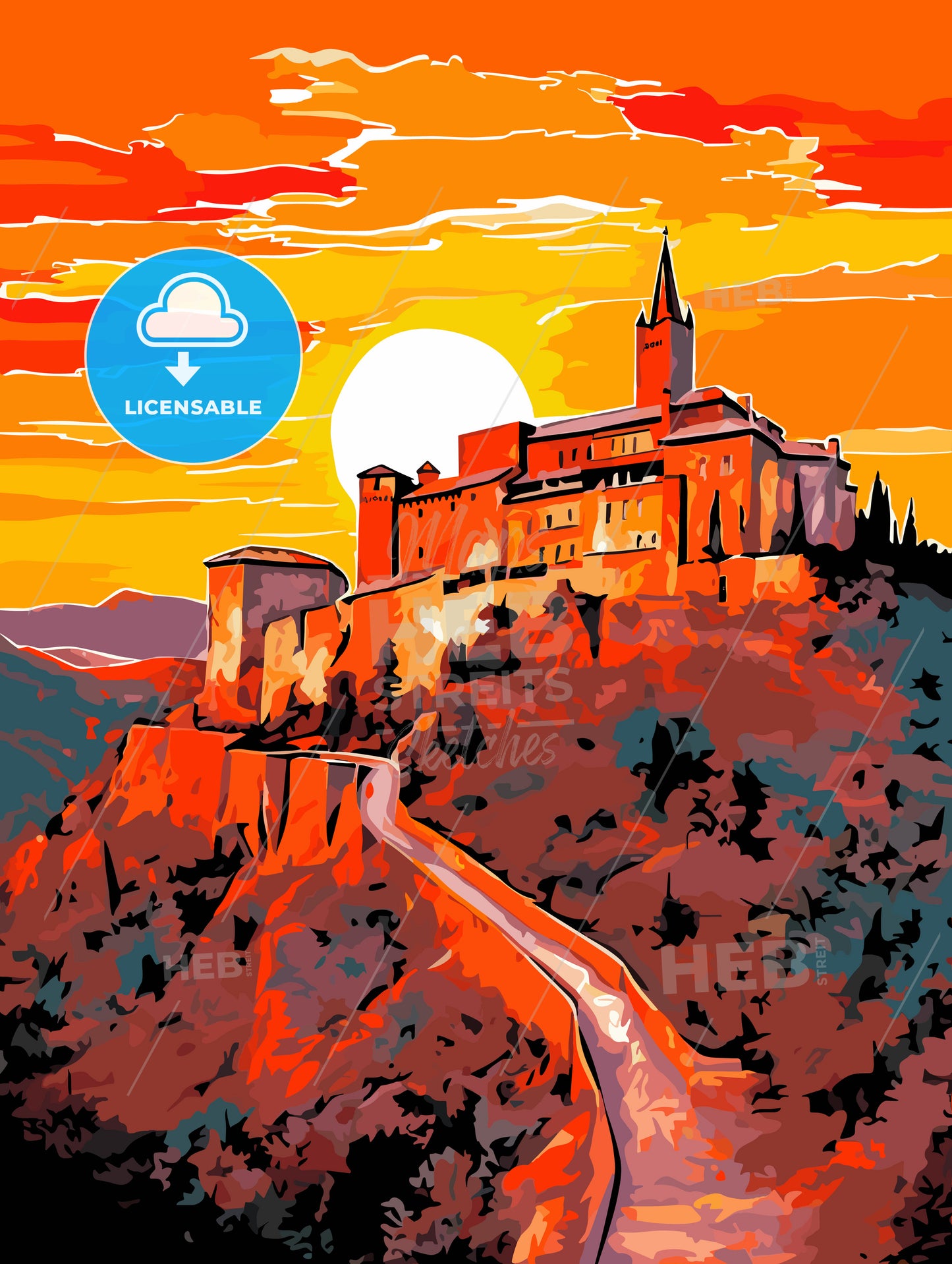 Alcazar castle on sunset - Segova Spain