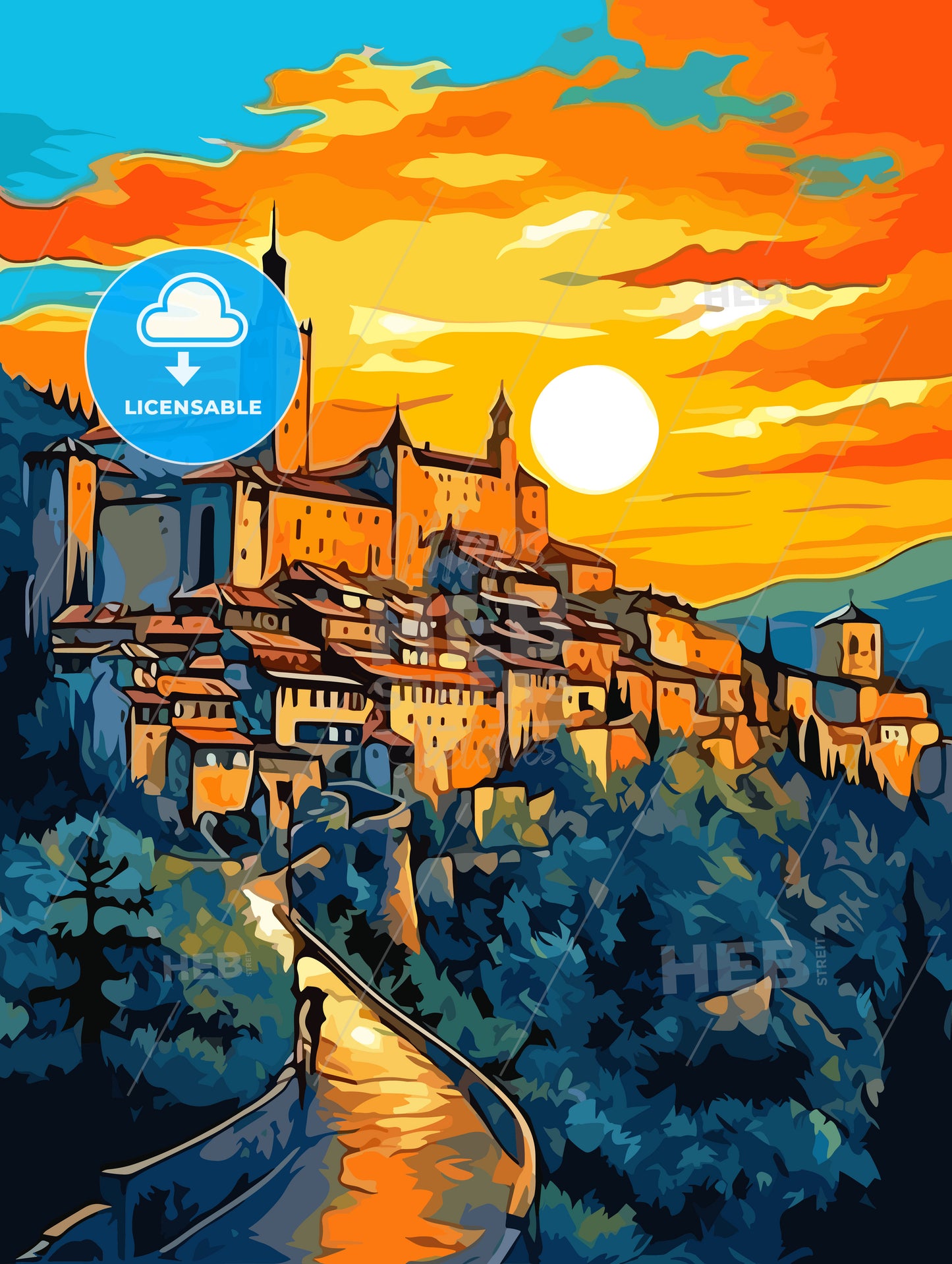 Alcazar castle on sunset - Segova Spain