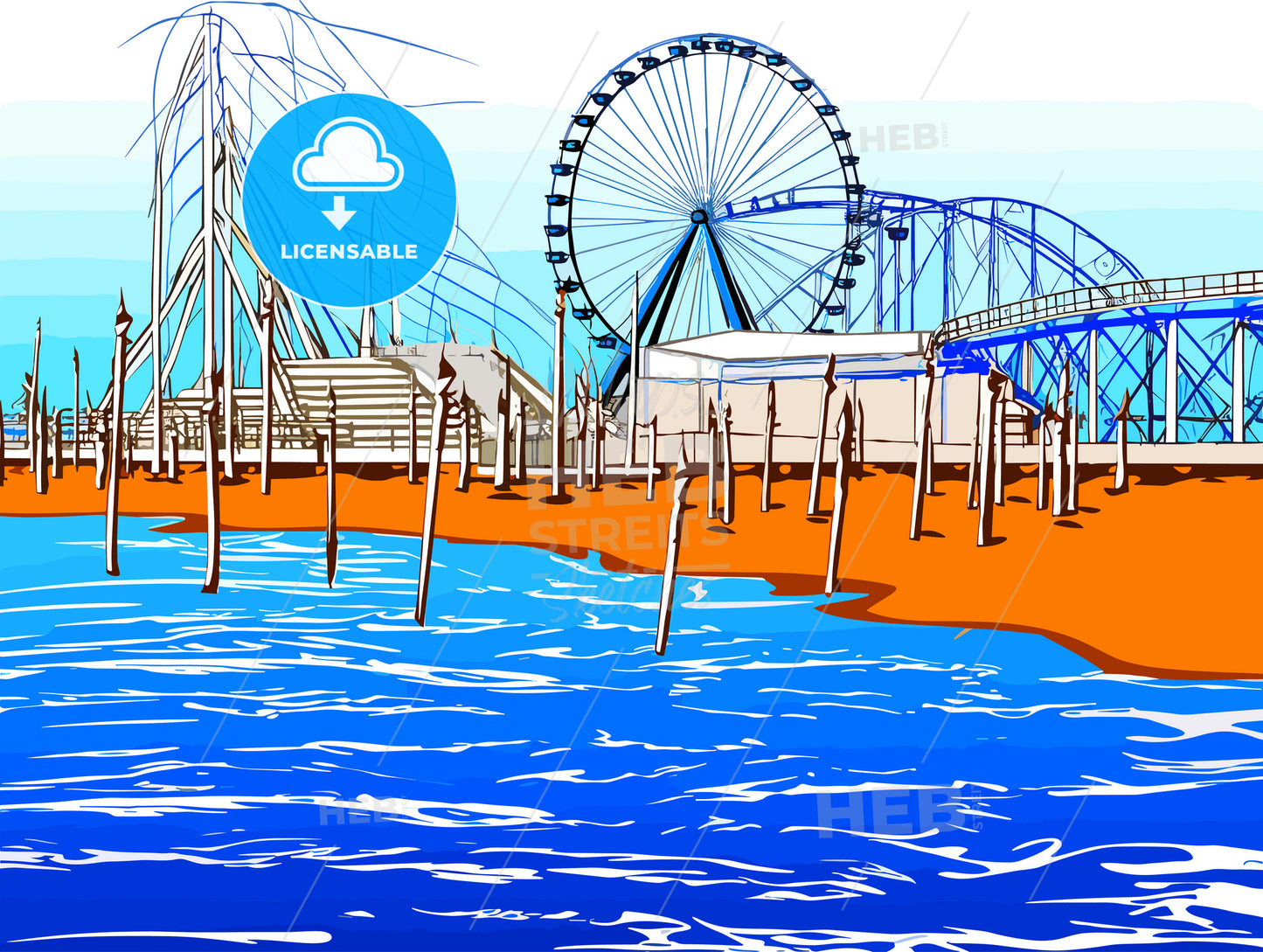 Beautiful view of Santa Monica pier in Los Angeles