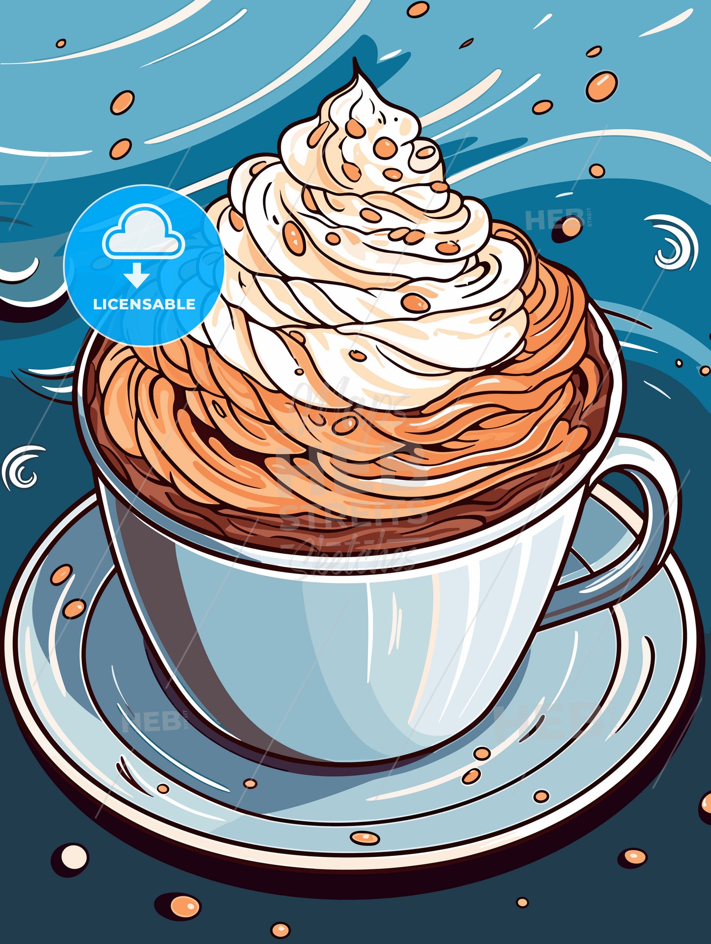 Cup of hot chocolate with whipped cream