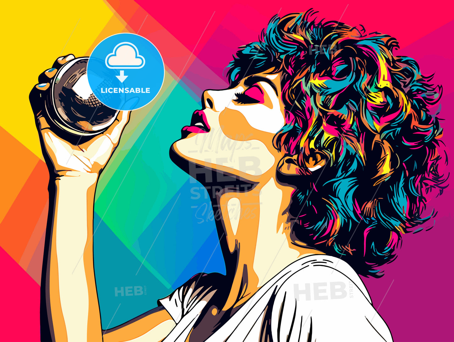 Disco ball illustration woman girl female