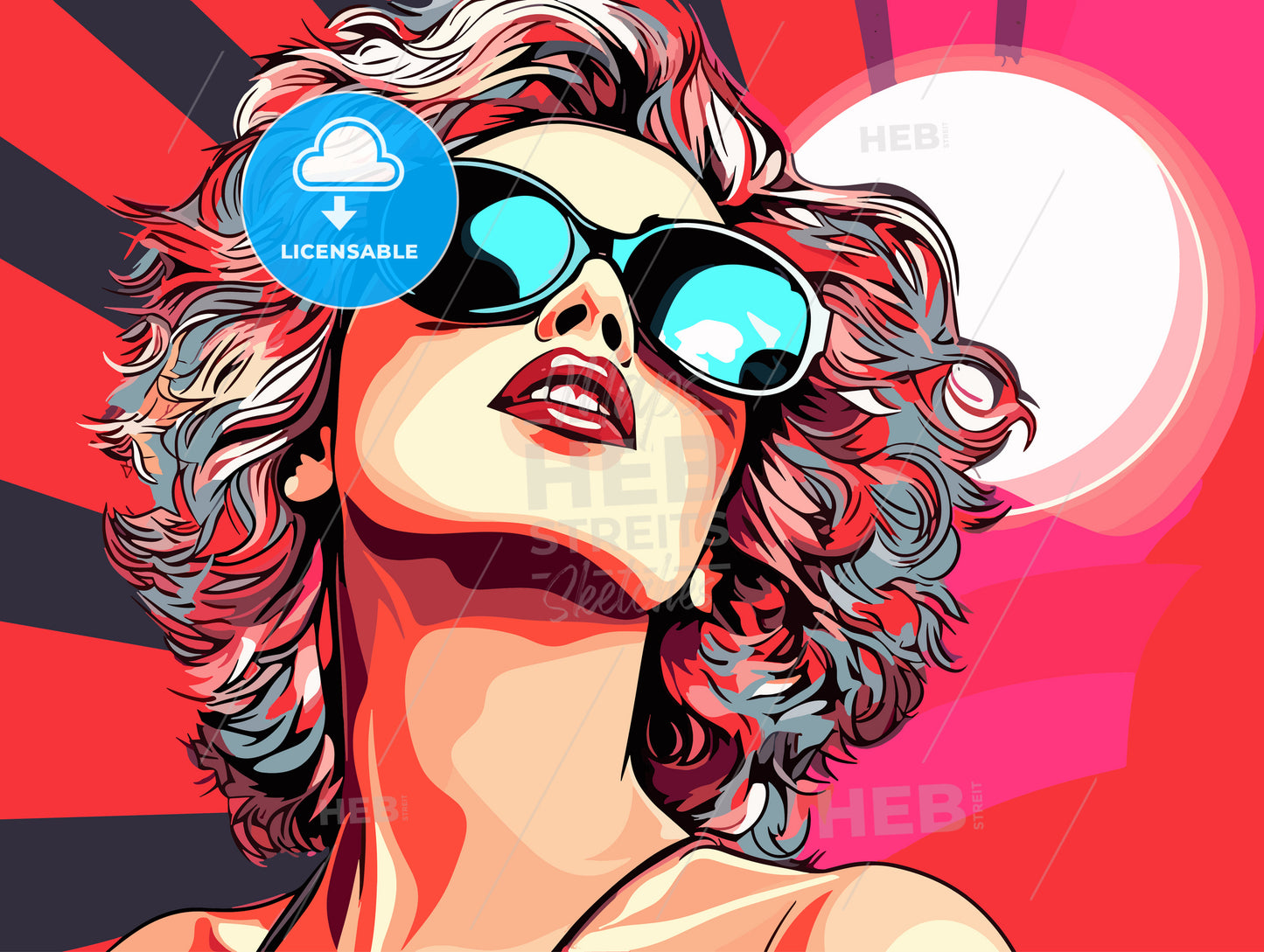 Disco ball illustration woman girl female