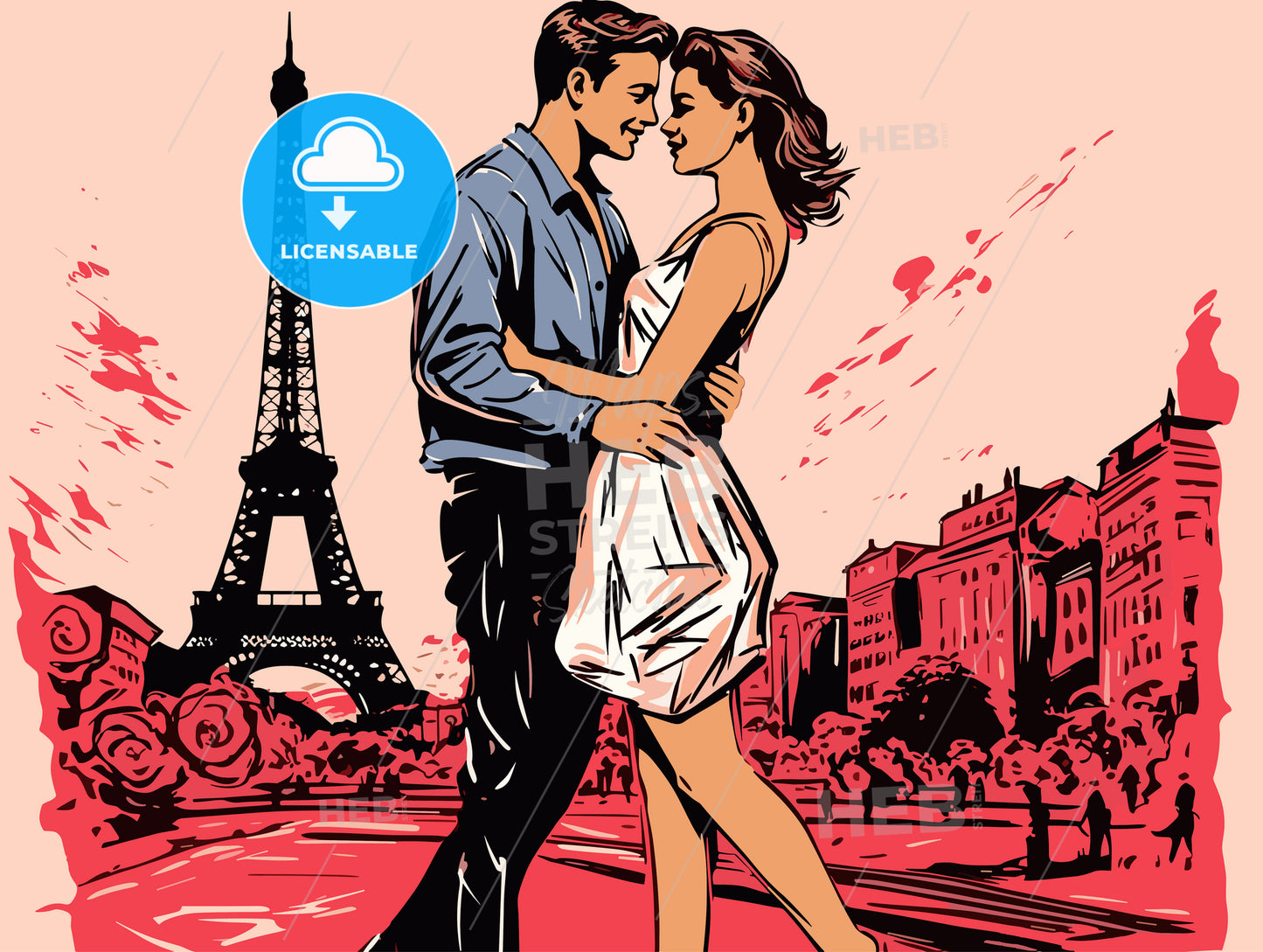 honeymoon couple in paris