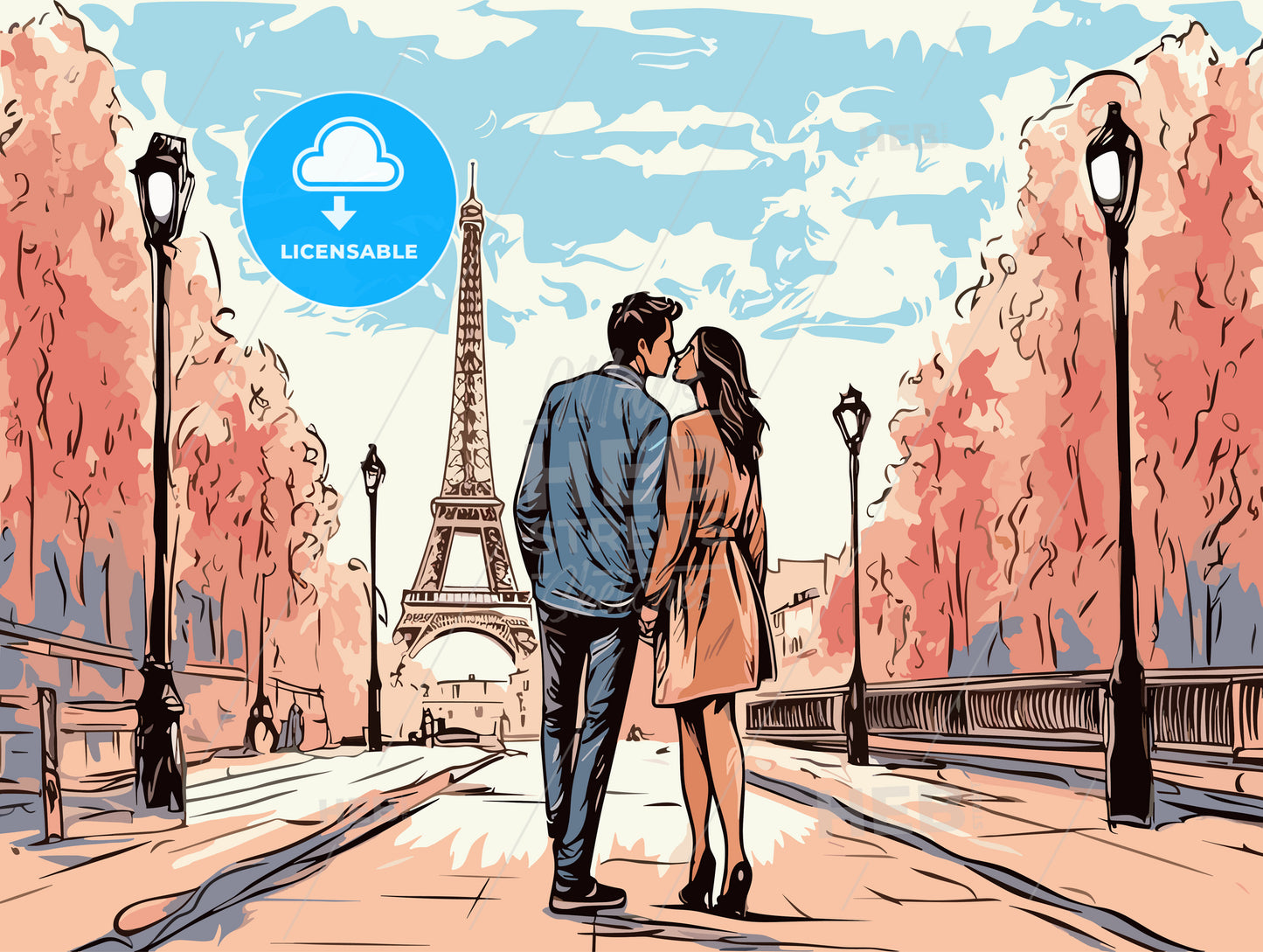 honeymoon couple in paris