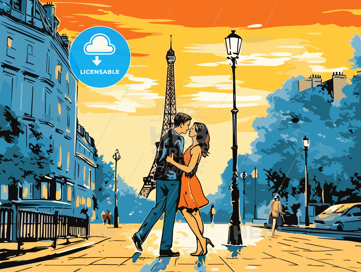 honeymoon couple in paris