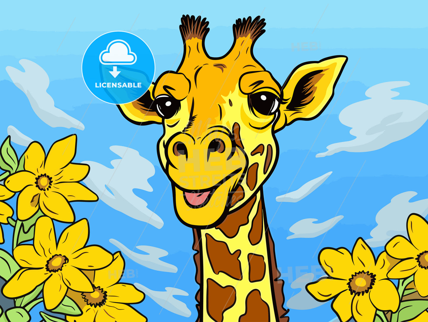 Illustration of Happy giraffe cartoon