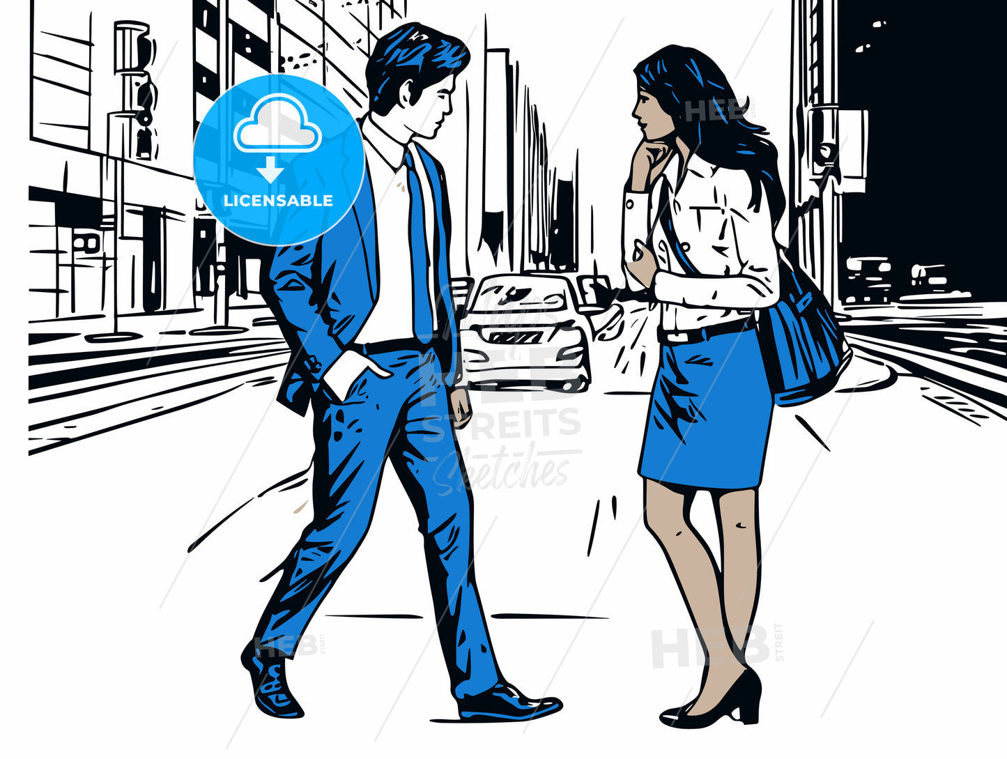 Late for Work Stressed Couple Checking Time