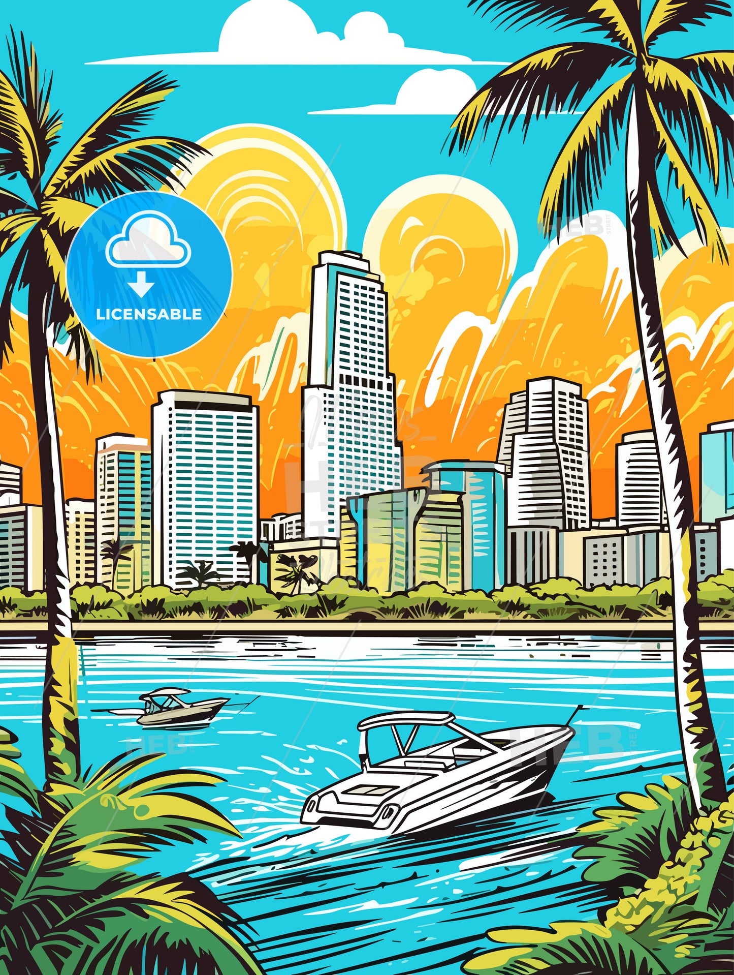 Miami Vacation vinatage poster