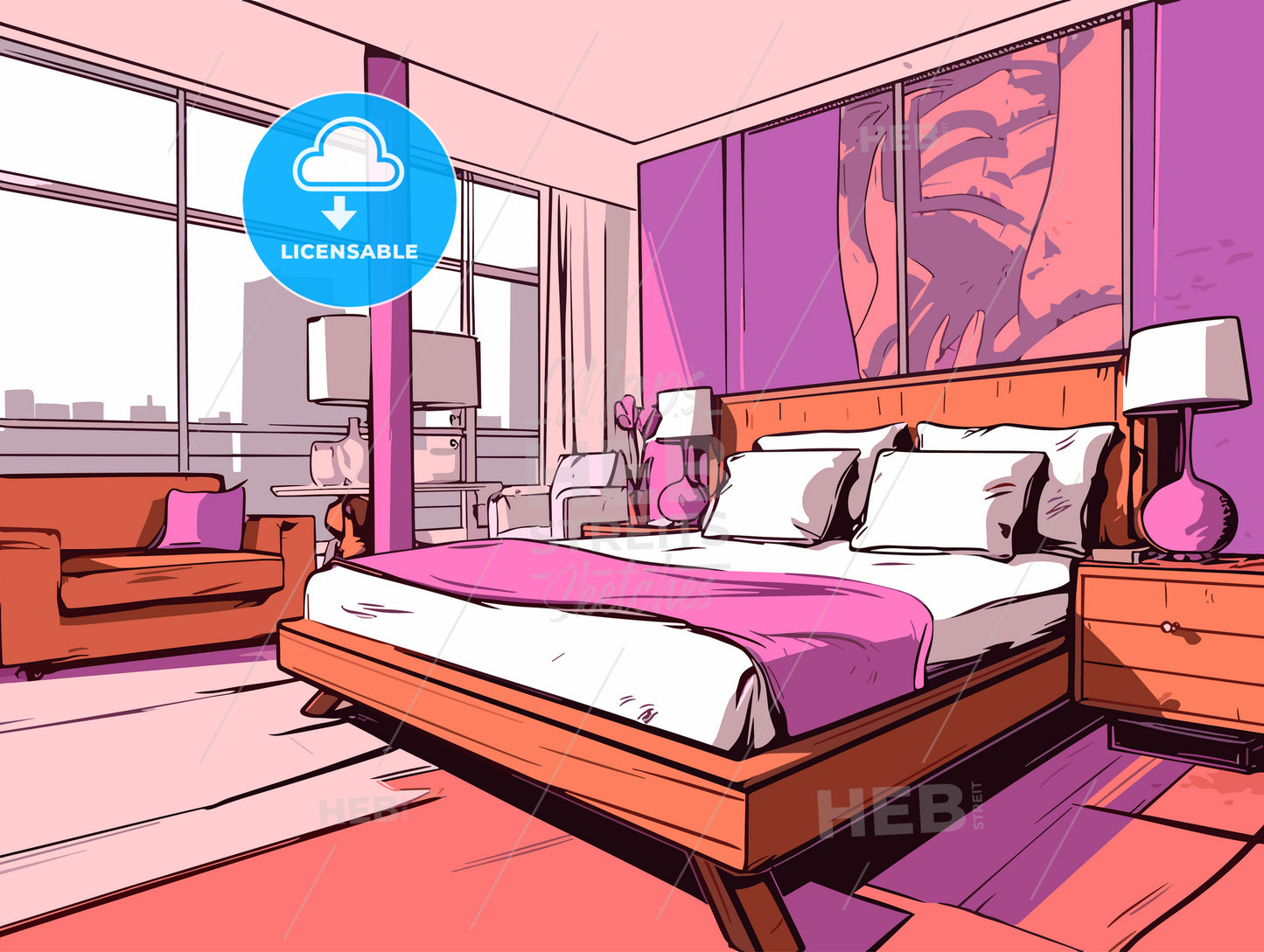 modern hotel interior prepared for honeymoon