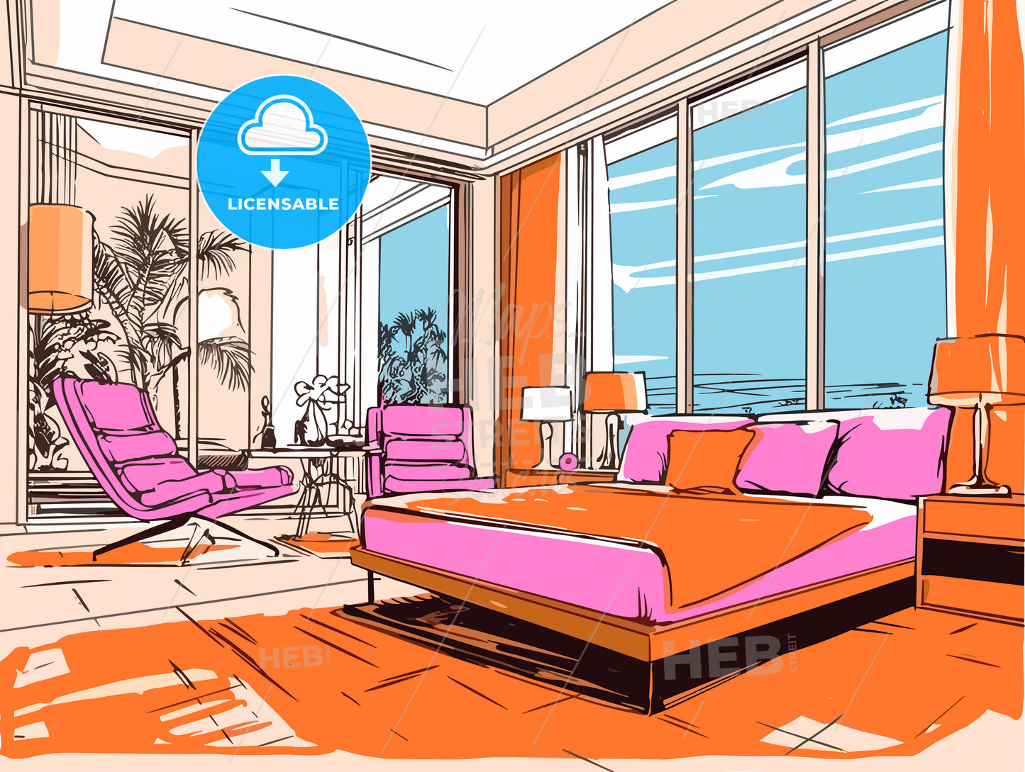 modern hotel interior prepared for honeymoon