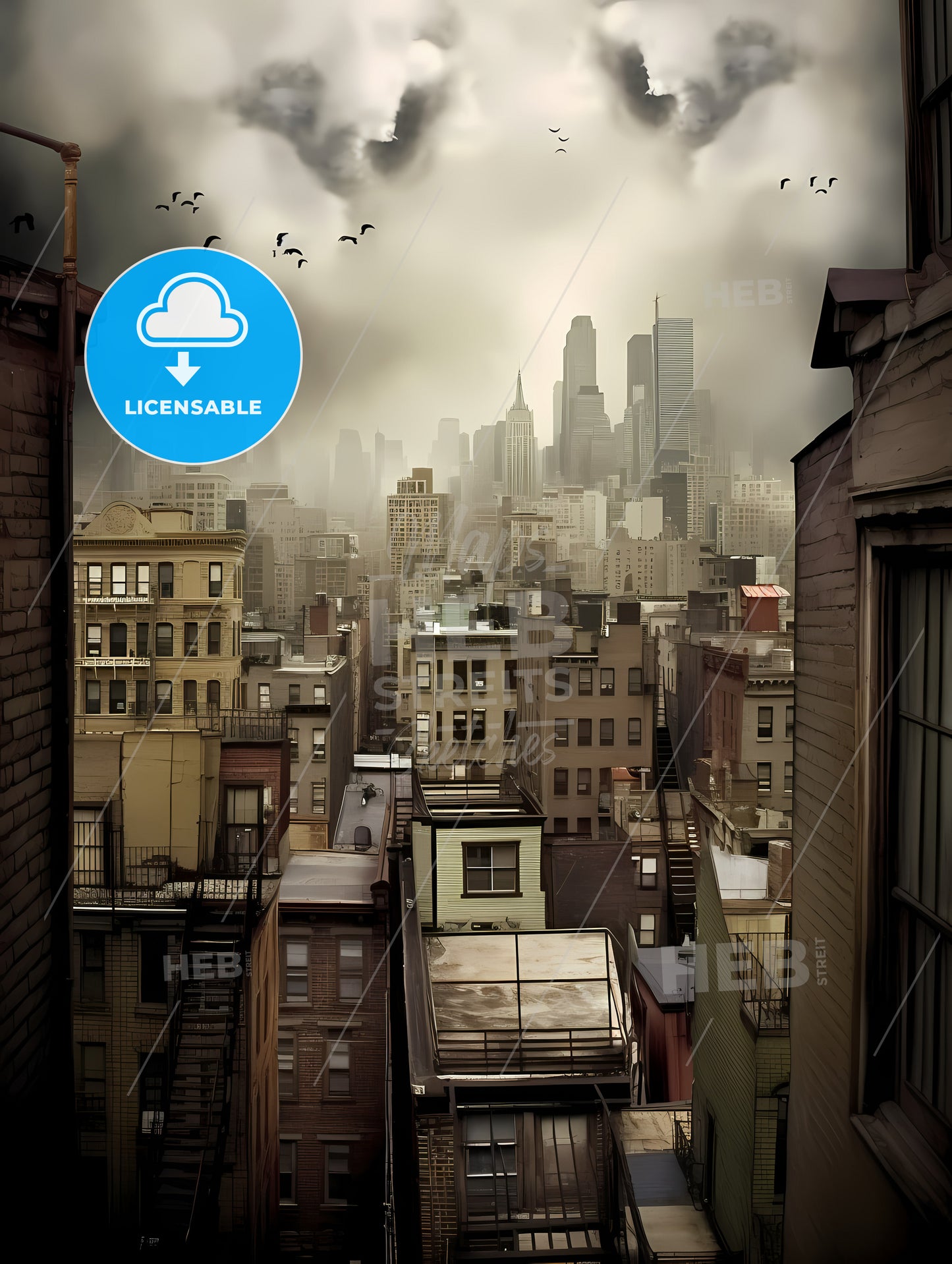 Over the roofs of New York City