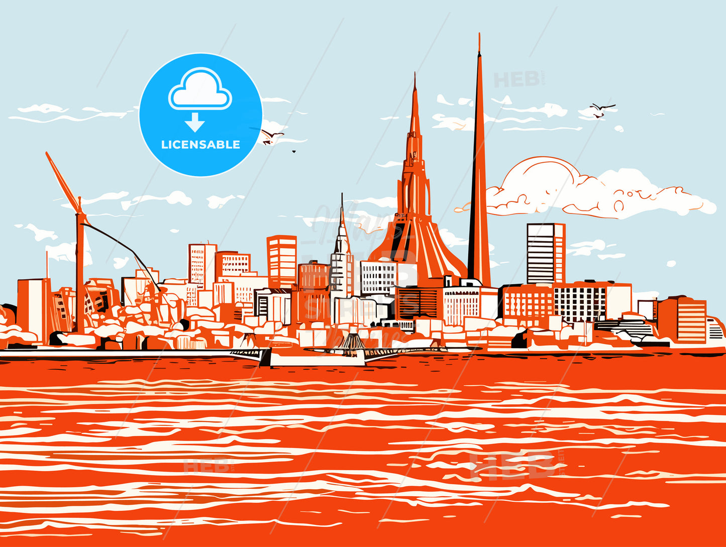 Riga City Skyline Latvia