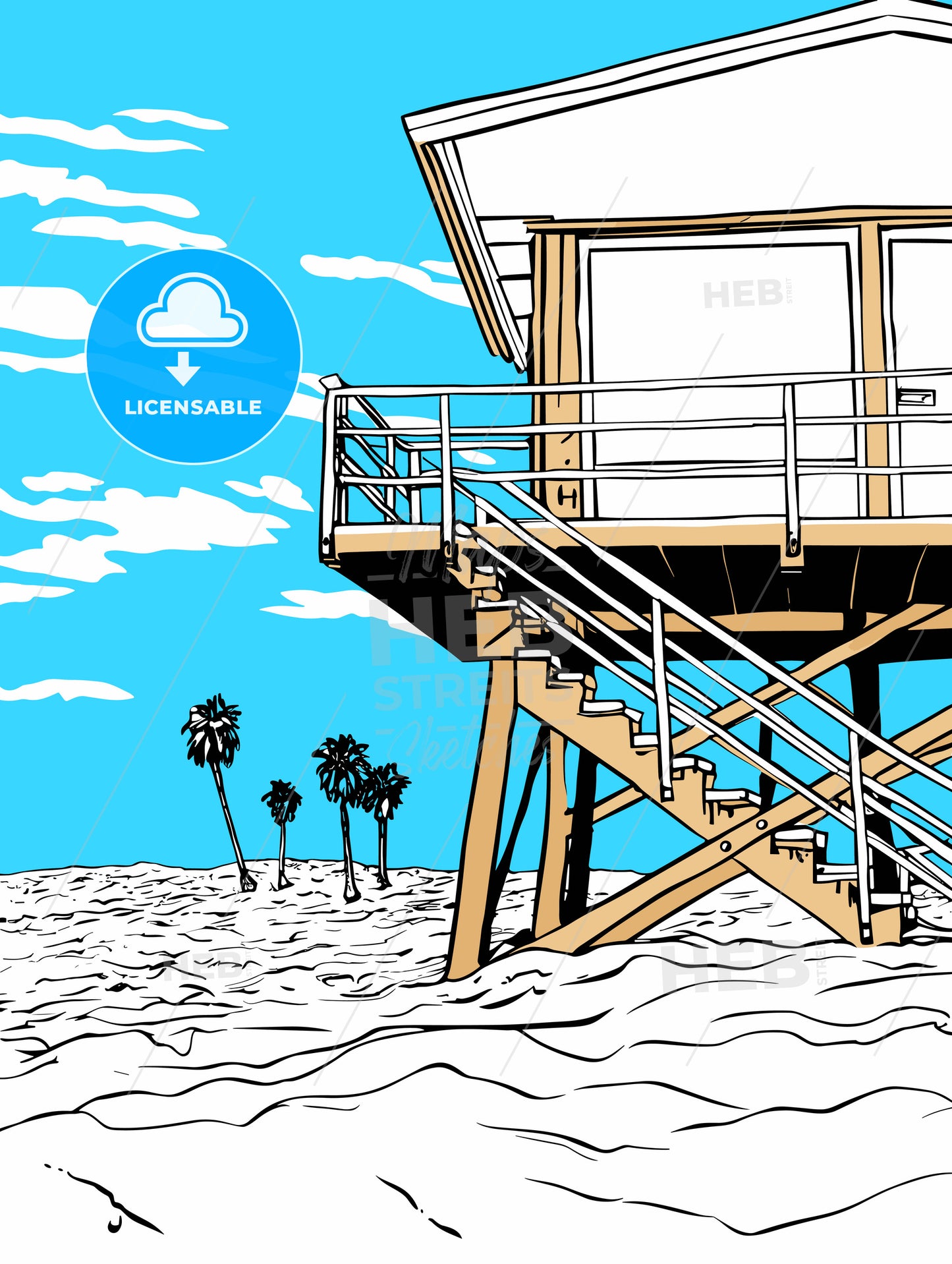 The Lifeguard tower on Venice beach Los Angeles CA