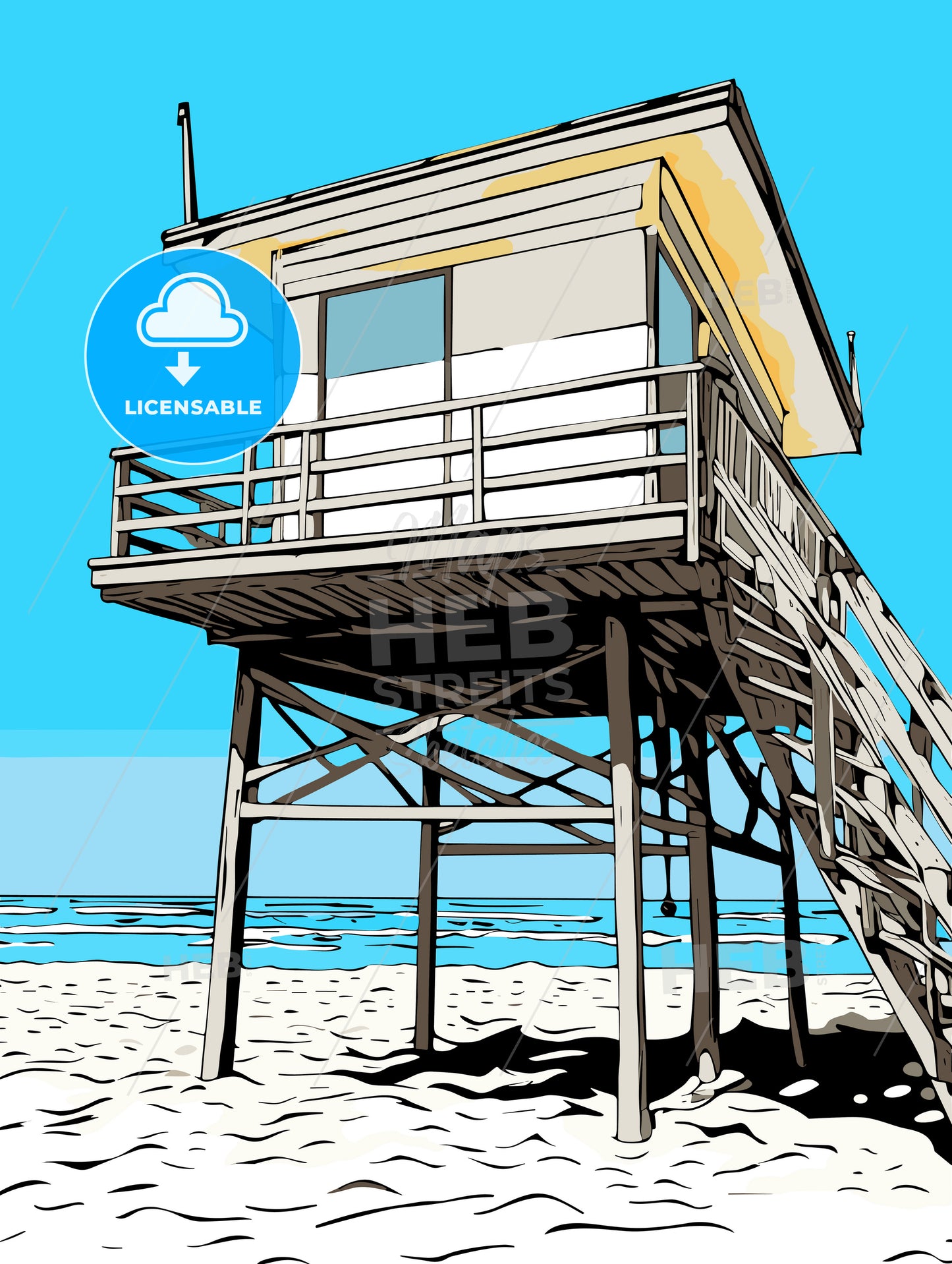 The Lifeguard tower on Venice beach Los Angeles CA