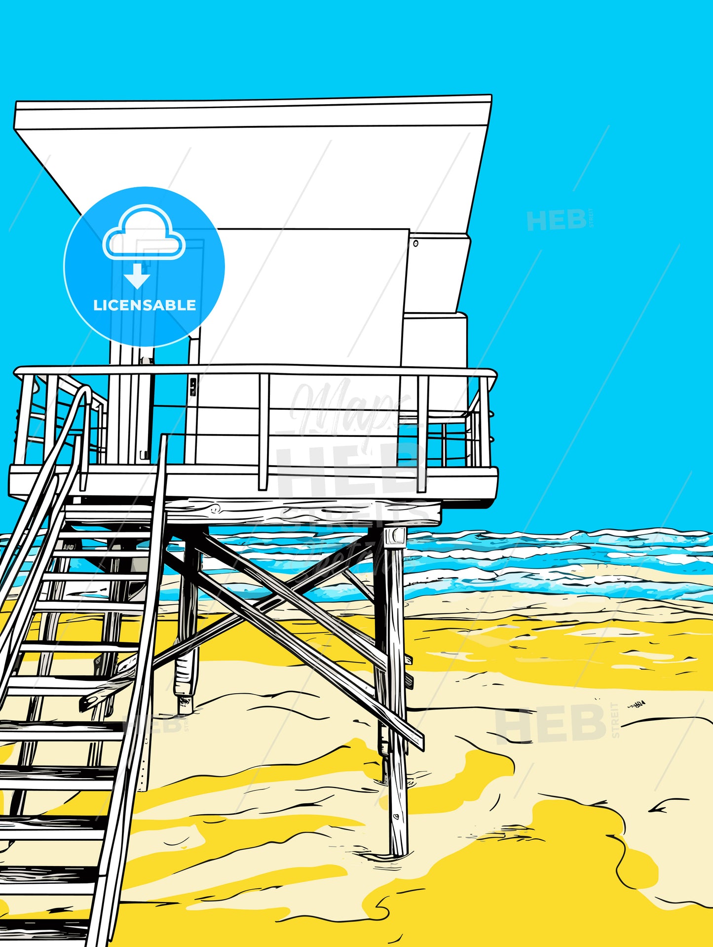 The Lifeguard tower on Venice beach Los Angeles CA