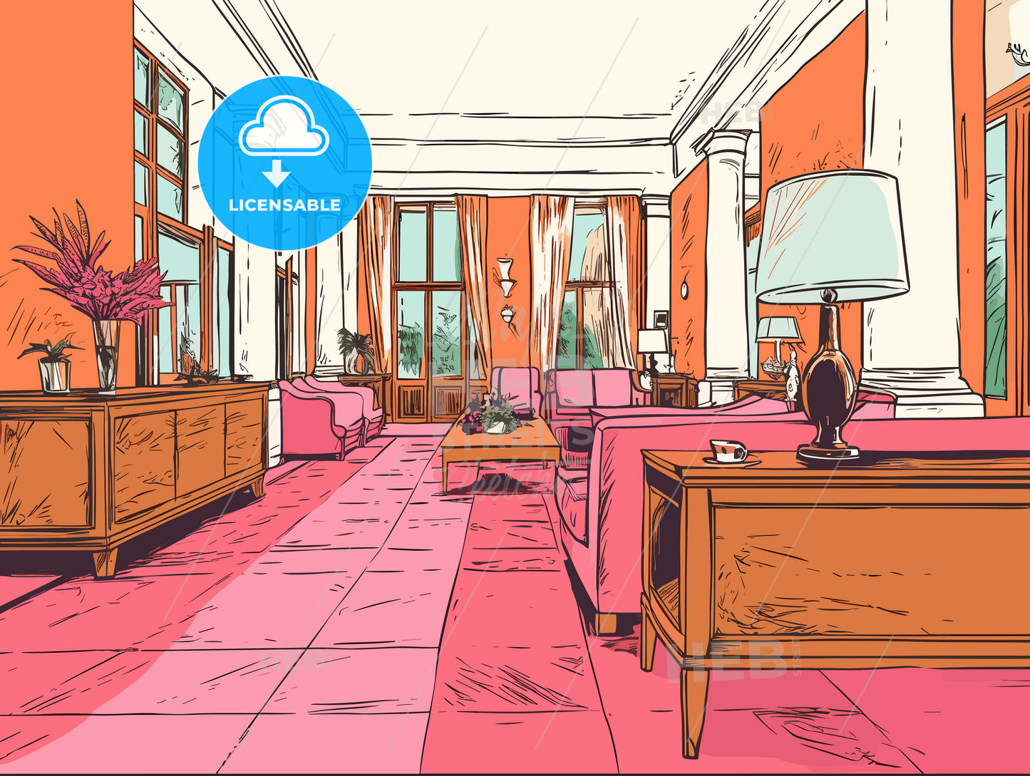 vintage hotel interior prepared for honeymoon