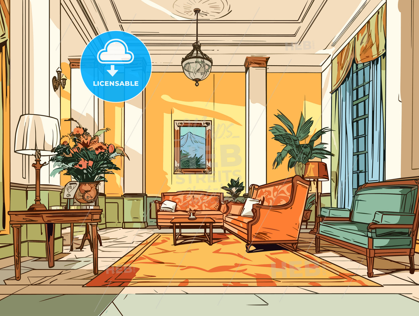 vintage hotel interior prepared for honeymoon