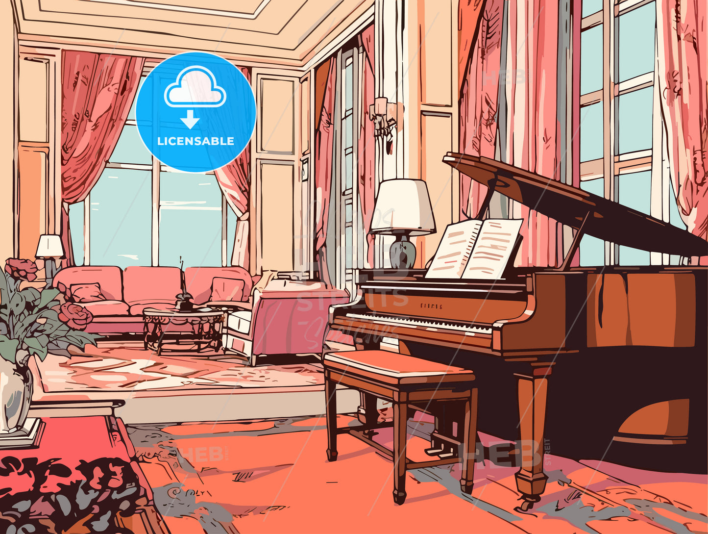 vintage hotel interior prepared for honeymoon