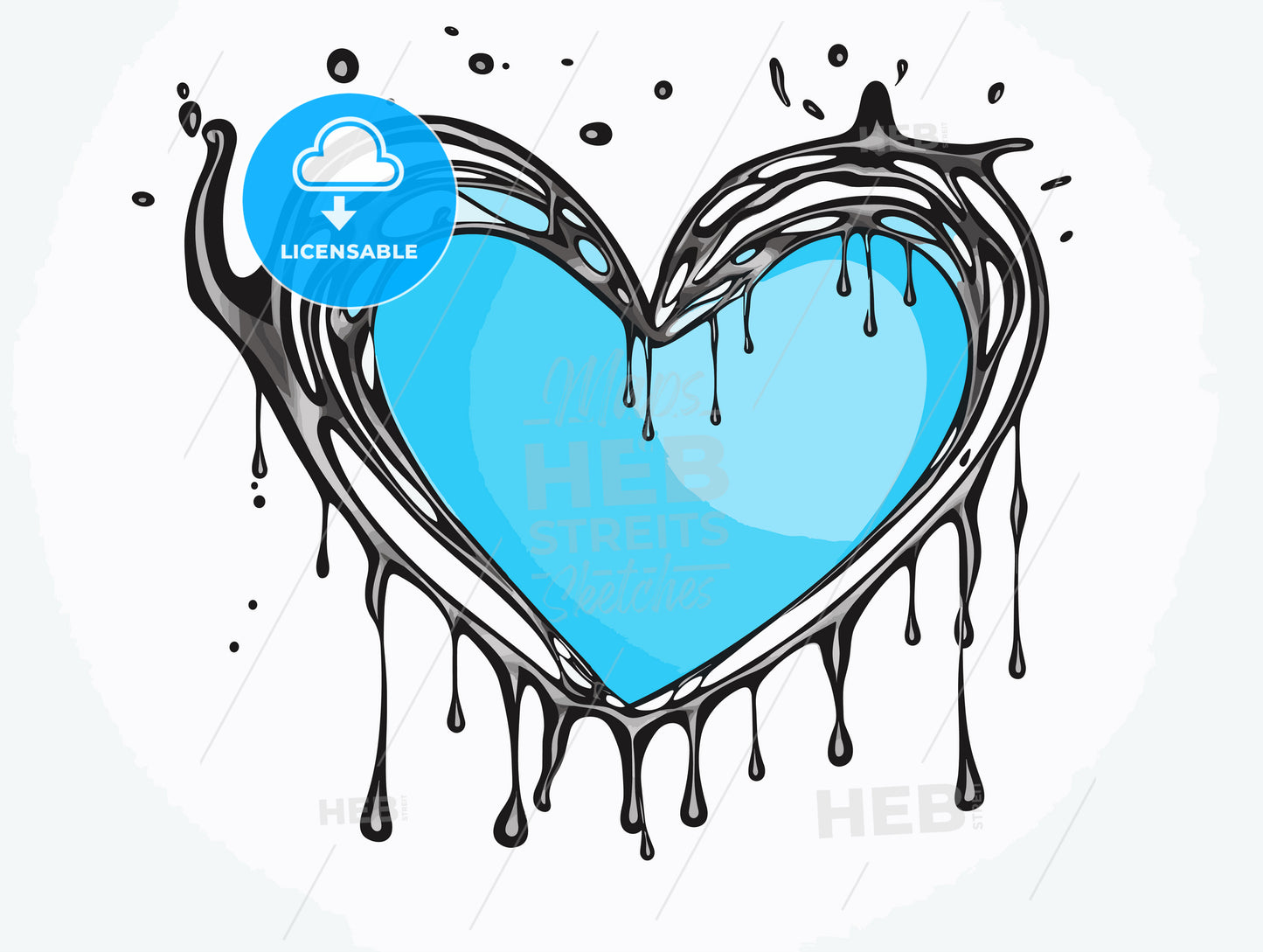 Water-drop shaped as a figuratively heart