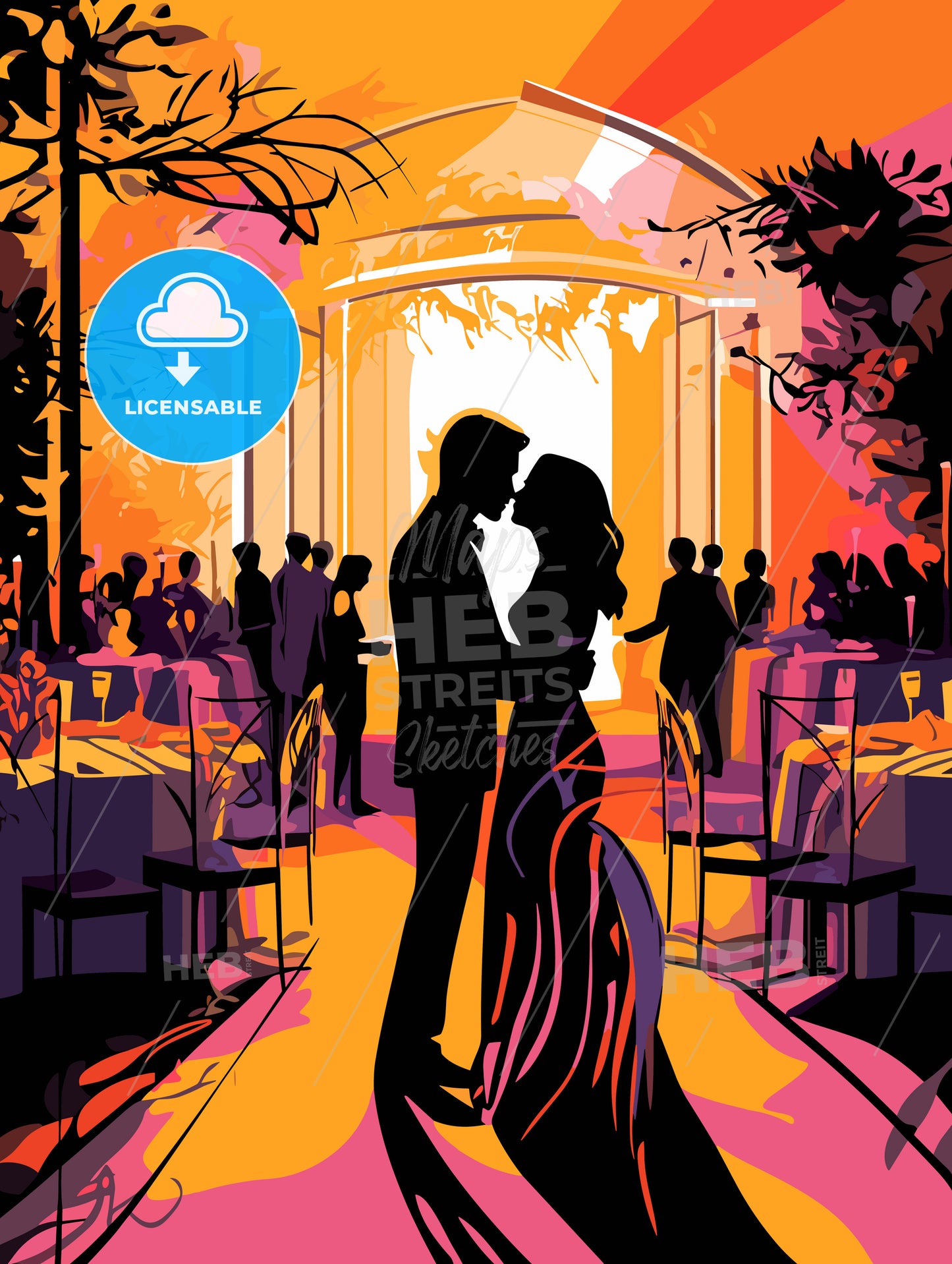 wedding setting where the ceremony will take place