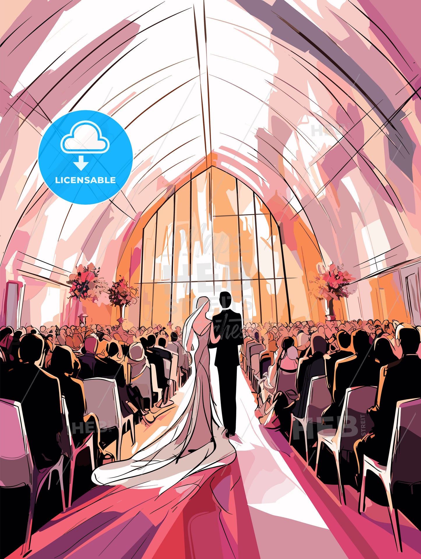 wedding setting where the ceremony will take place