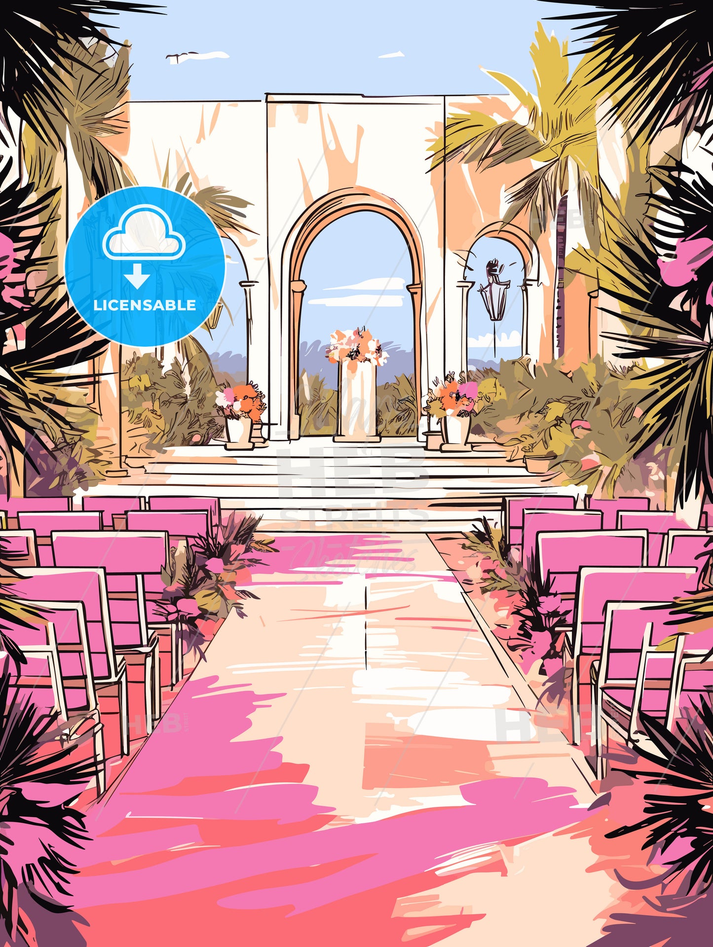 wedding setting where the ceremony will take place