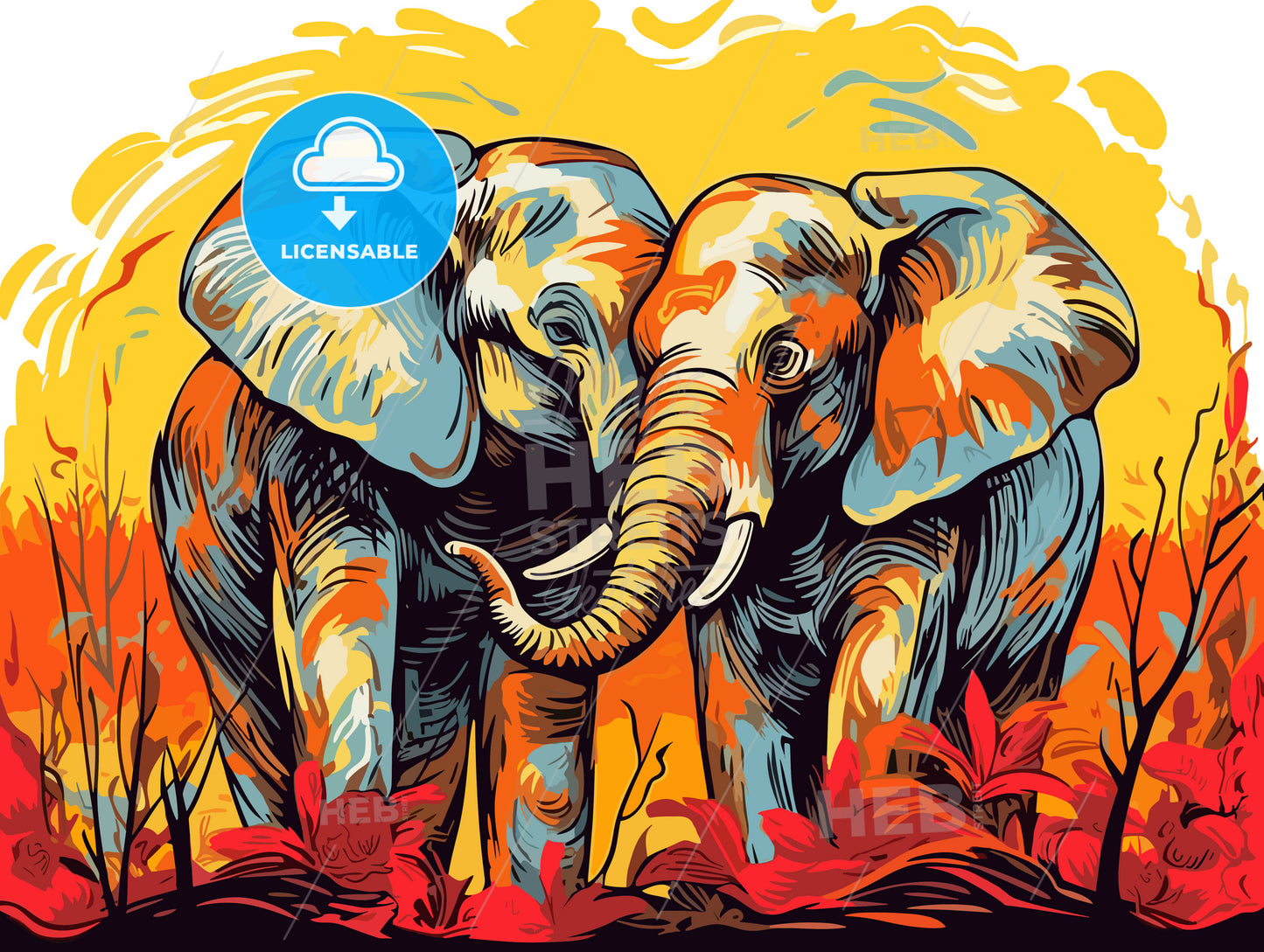 Wild Elephants in love