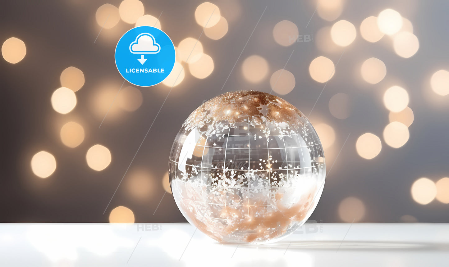 A Globe With A Gold And White Design