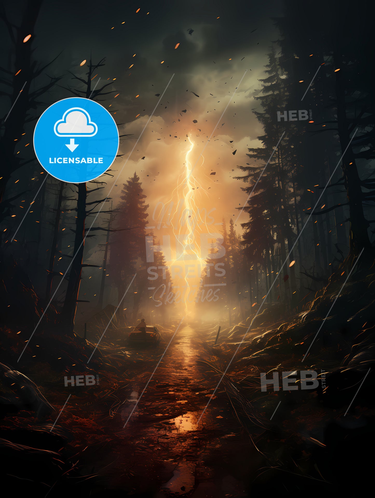 Lightning Bolt In The Forest