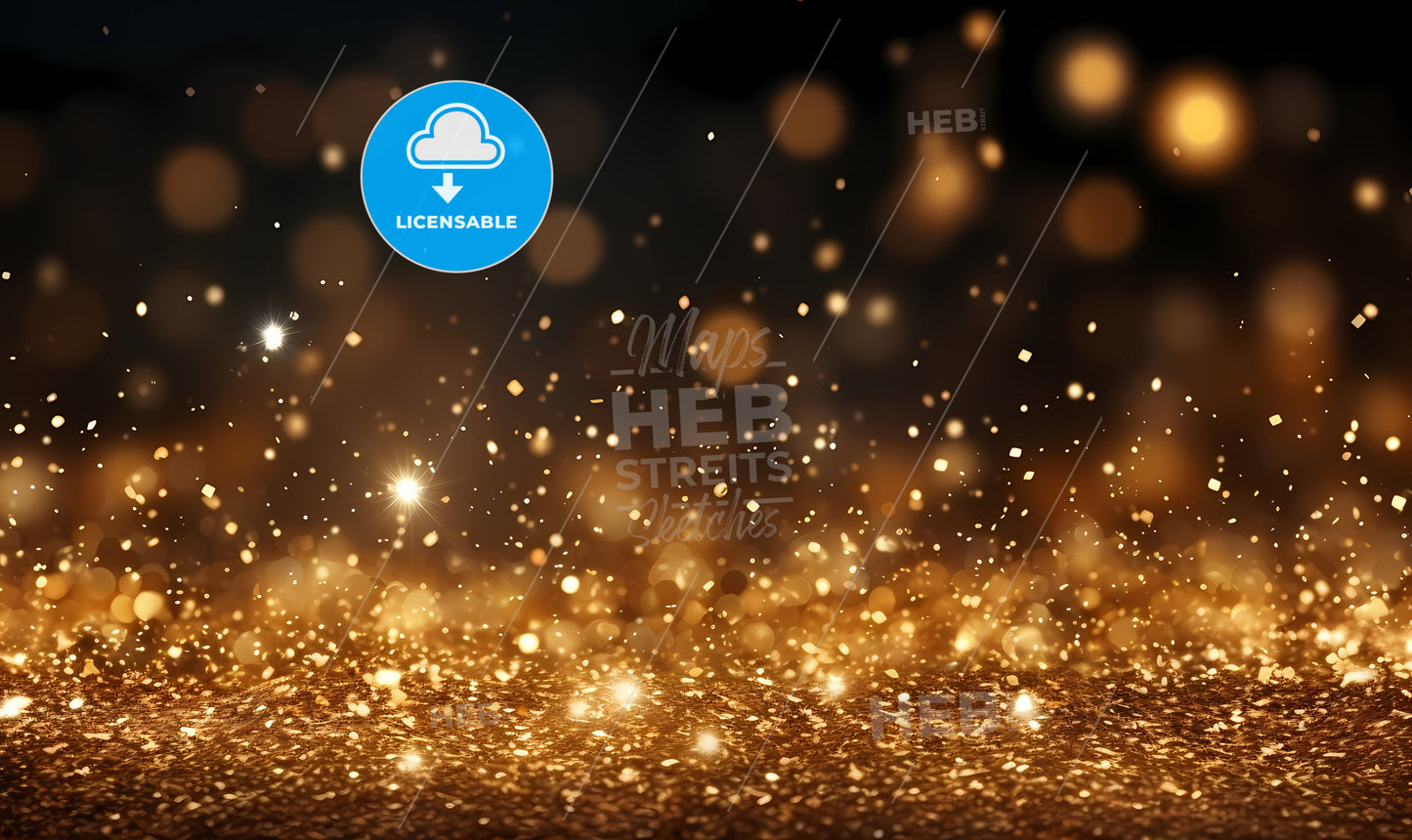 A Gold Glittery Background With Lights