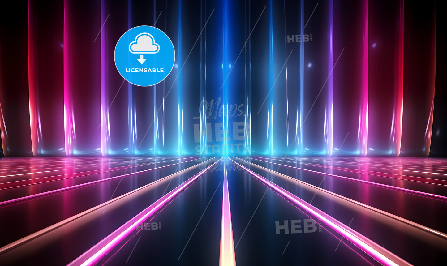 A Colorful Lines In A Dark Room