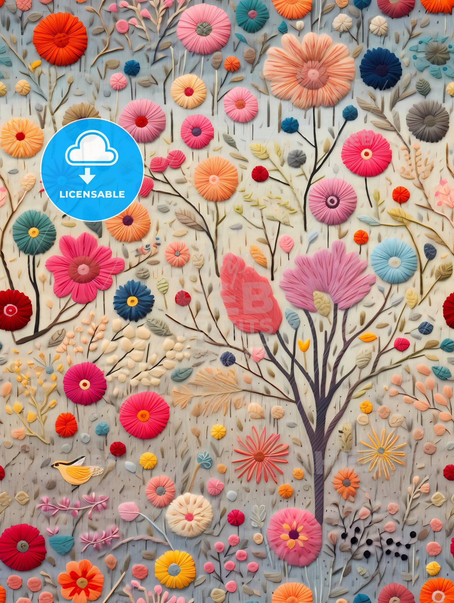 A Tree With Flowers And Leaves