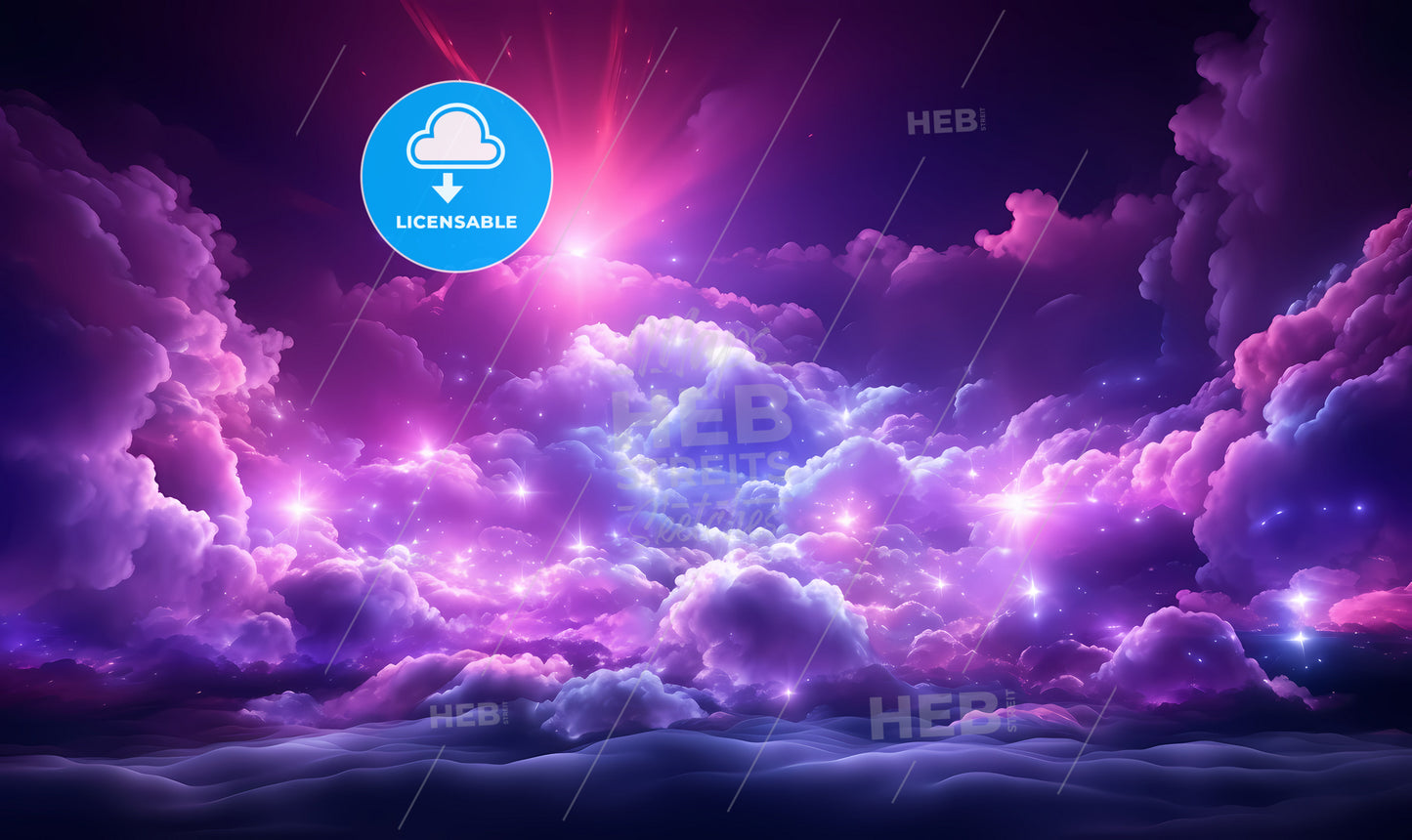 A Purple And Pink Clouds