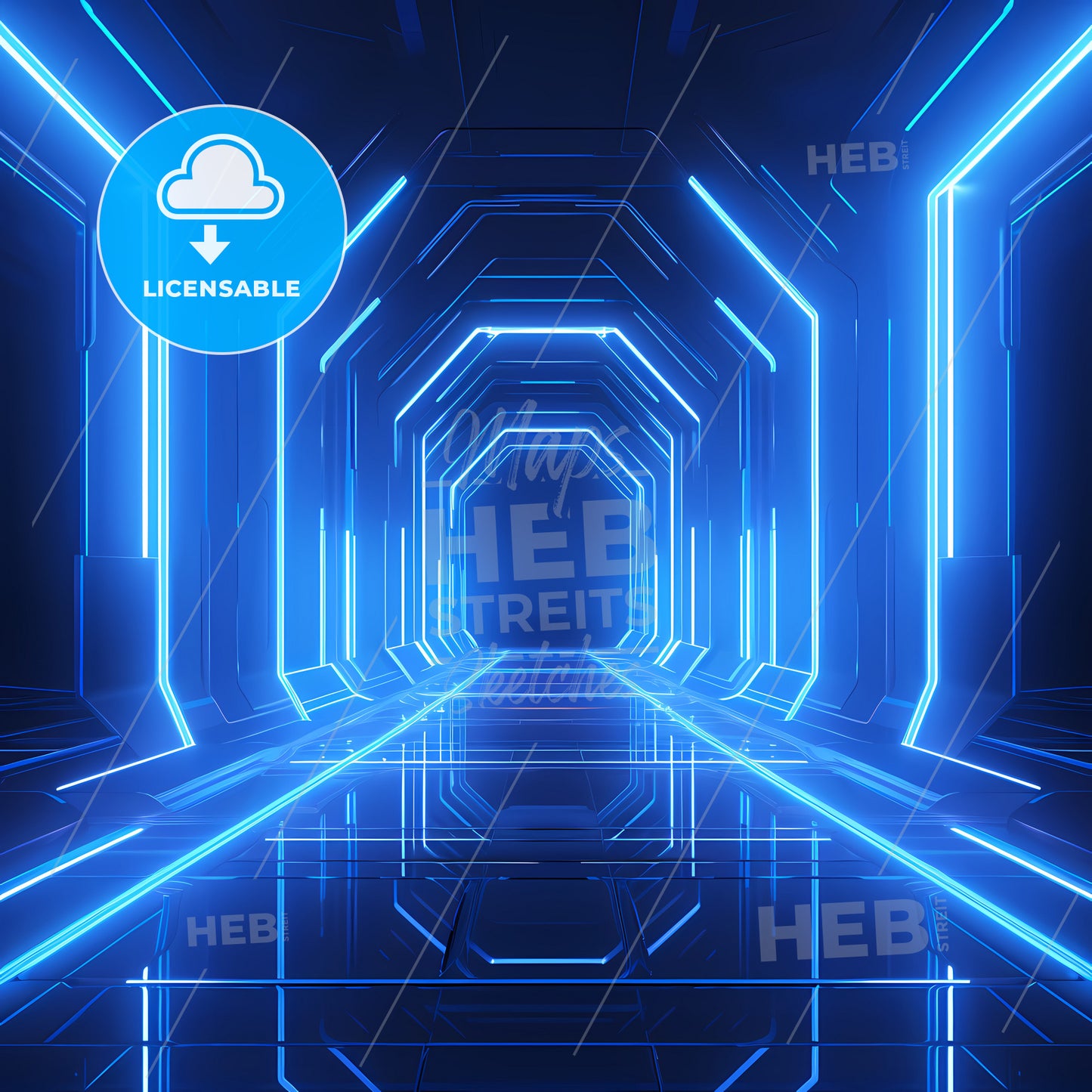 A Blue Lights In A Tunnel