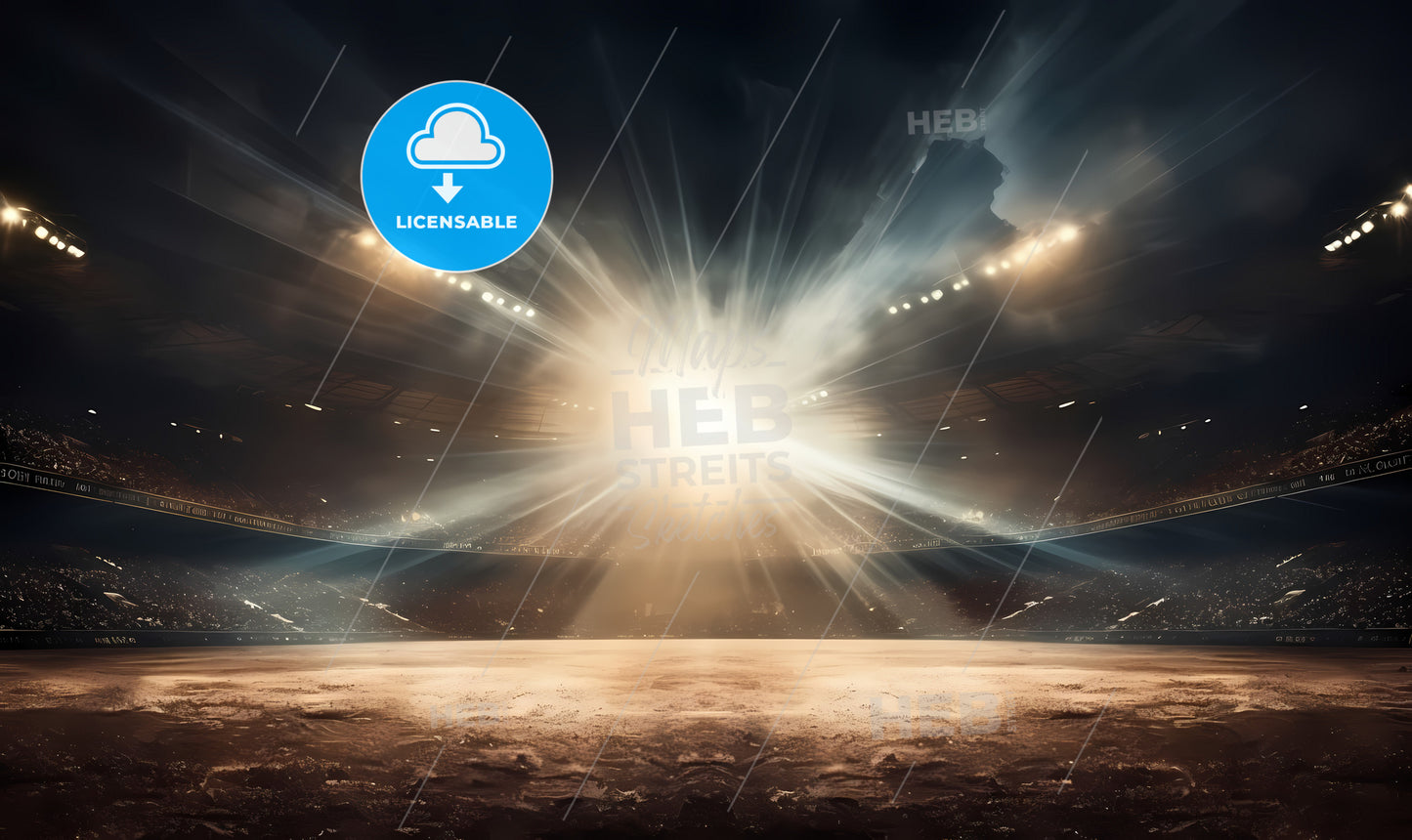 A Stadium With Lights And A Bright Light