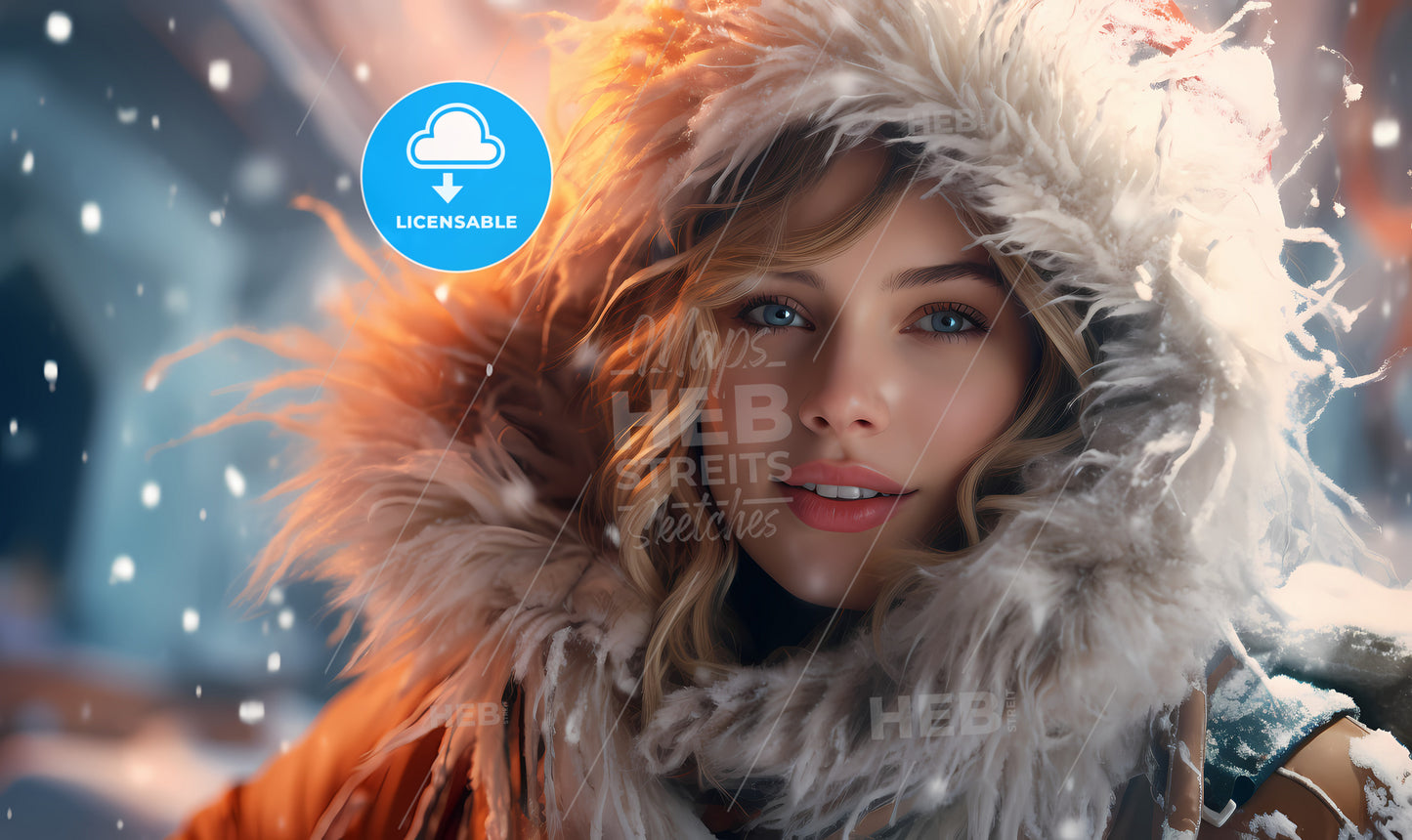 A Woman Wearing A Fur Hood