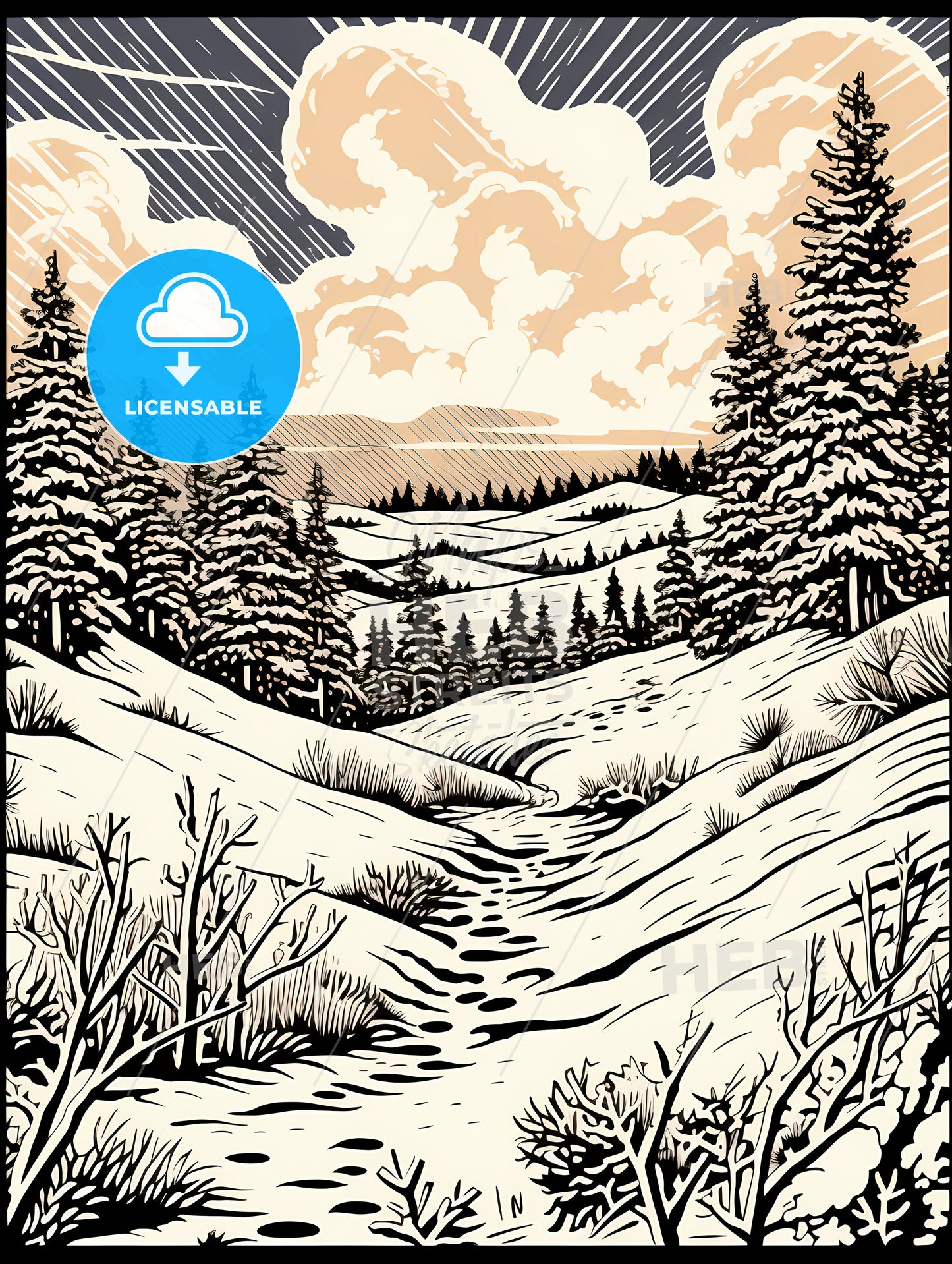 A Landscape With Trees And Snow