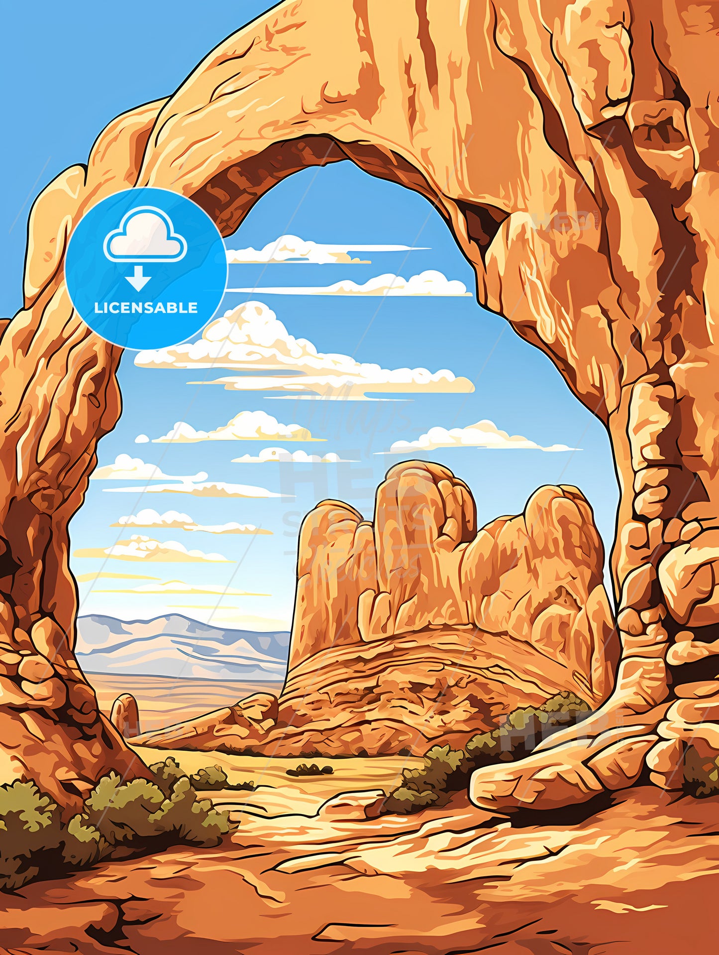 A Rock Formation With A Large Arch