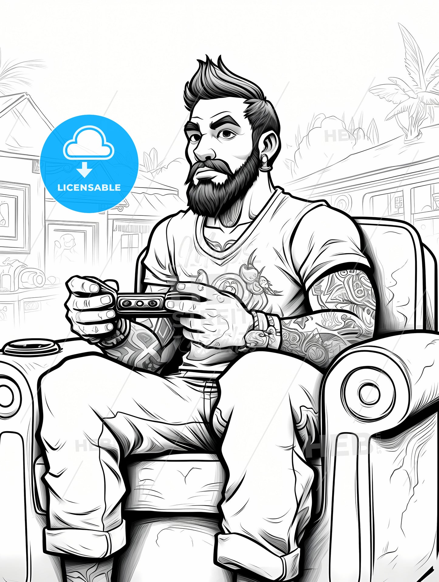 A Man Sitting On A Couch Holding A Video Game Controller