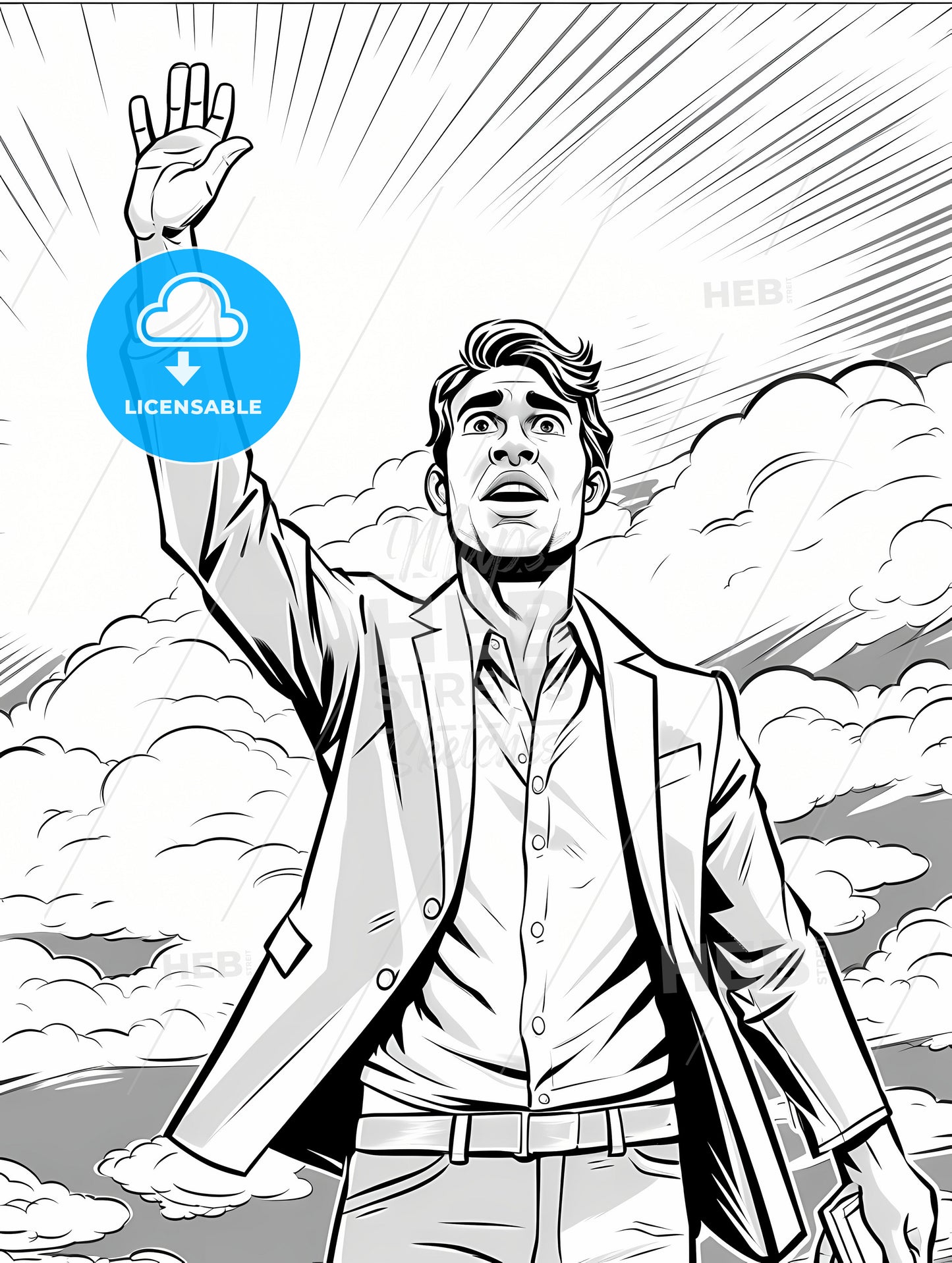 A Man Raising His Hand Up