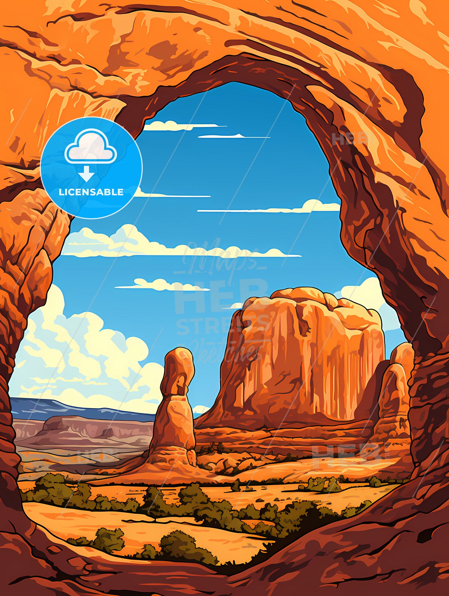 A Cartoon Of A Rock Formation