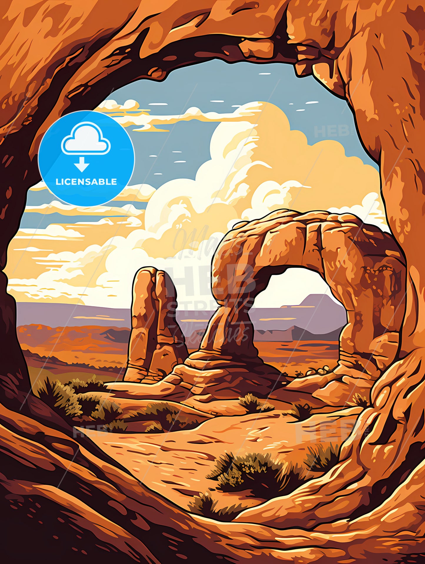 A Rock Formations In A Desert